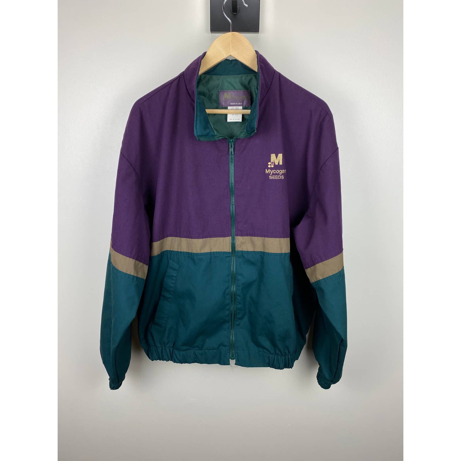 Purple and green windbreaker hotsell