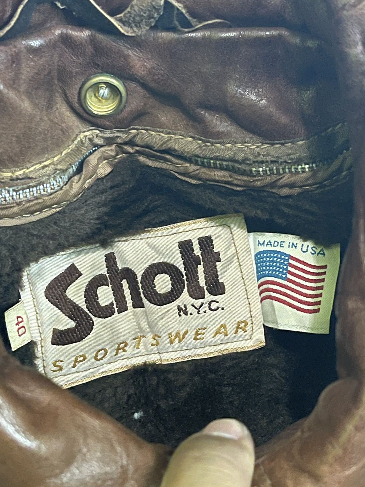 Schott × Vintage 🔥RARE🔥VINTAGE SCHOTT LEATHER JACKET Size US M / EU 48-50 / 2 - 9 Thumbnail
