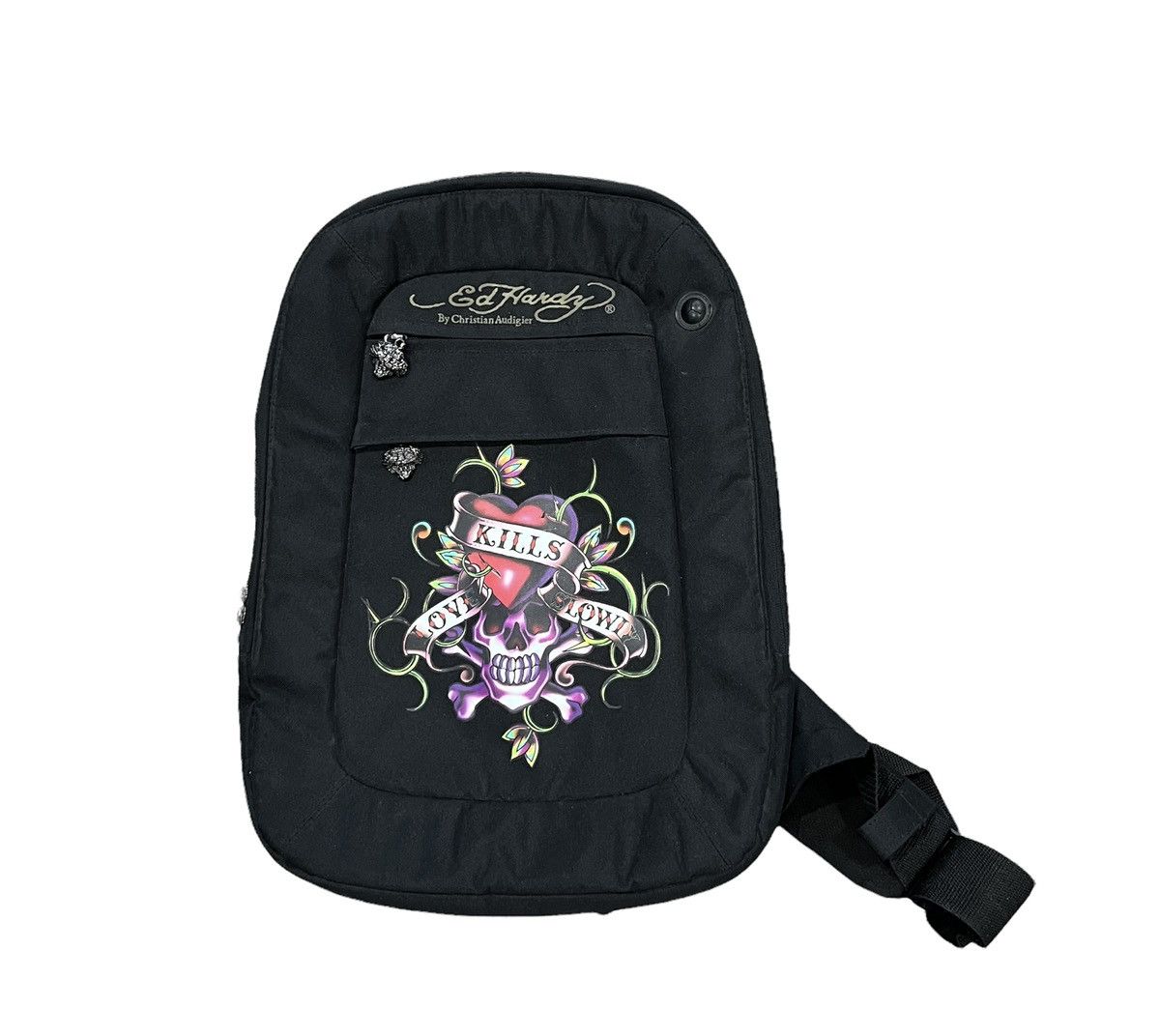 Ed Hardy Love Kills Slowly Backpack Tote Christian Audigier × Ed Hardy × Vintage Ed Hardy skull  main image 3