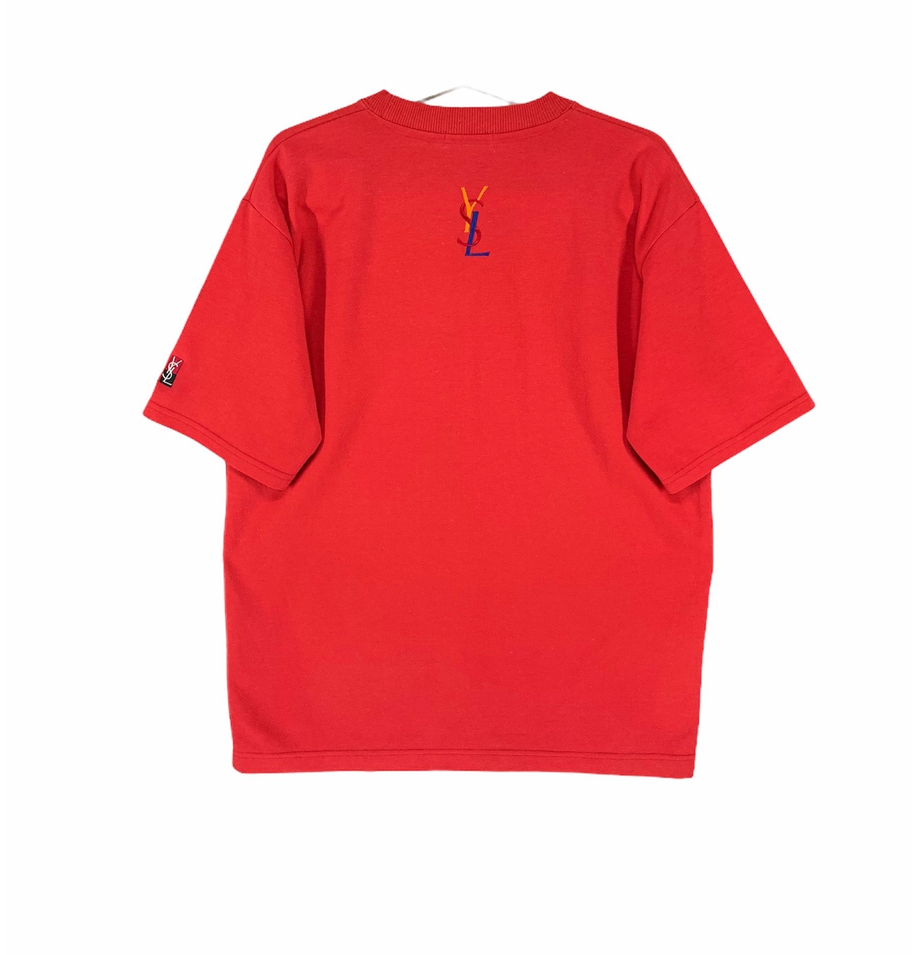 Designer × Yves Saint Laurent Yves Saint Laurent spellout multicolor embroidered logo tee Size US L / EU 52-54 / 3 - 2 Thumbnail