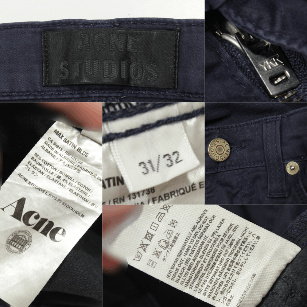 Acne Studios Max Satin Blue Pants With Tags Size US 31 - 7 Thumbnail