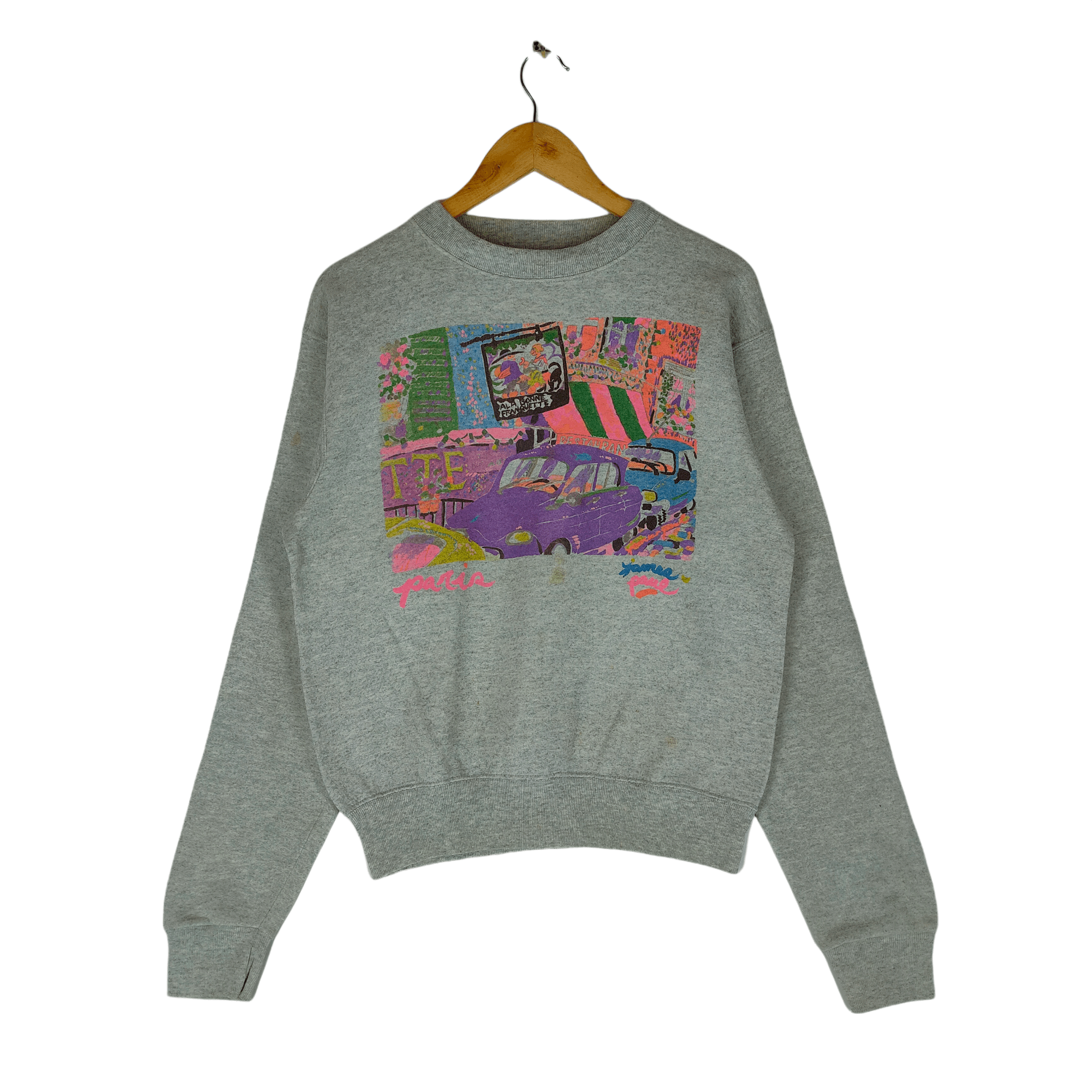 Vintage Vintage 90s by SANTEE BIG PRINT Paris Crewneck Sweatshirt Size US M / EU 48-50 / 2 - 1 Thumbnail
