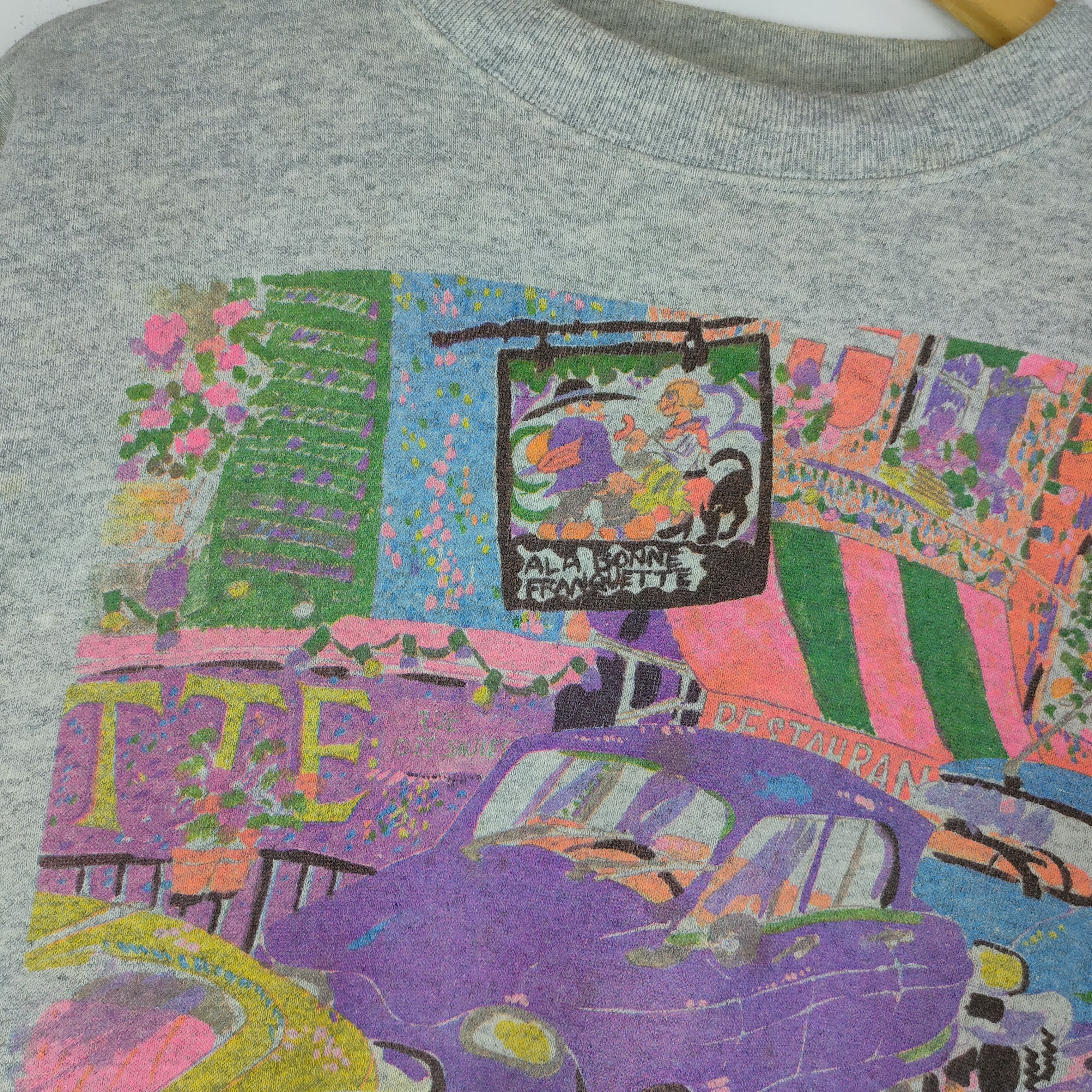 Vintage Vintage 90s by SANTEE BIG PRINT Paris Crewneck Sweatshirt Size US M / EU 48-50 / 2 - 3 Thumbnail
