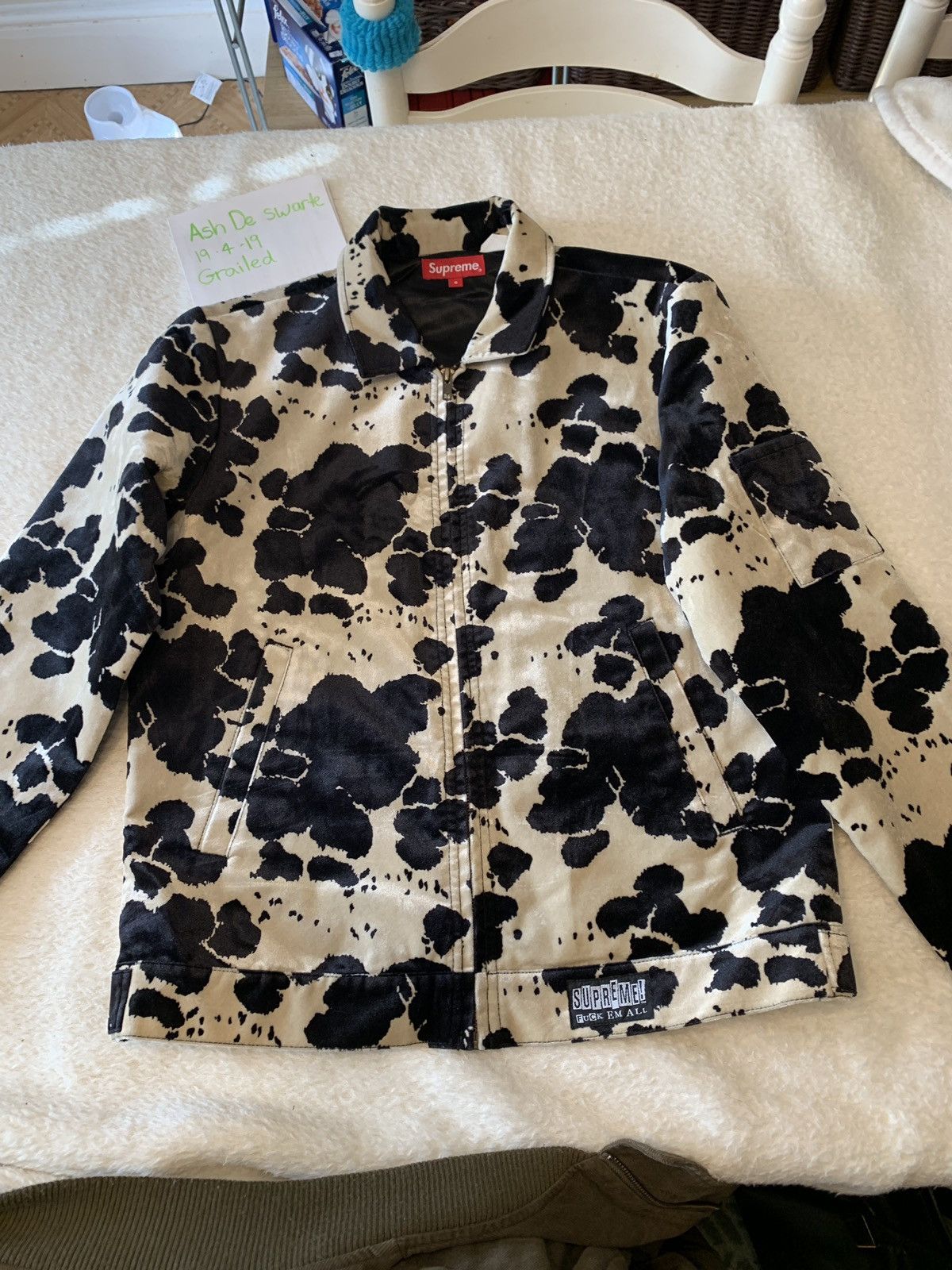 肩幅47cmSupreme Velveteen Work Jacket 15aw Cow