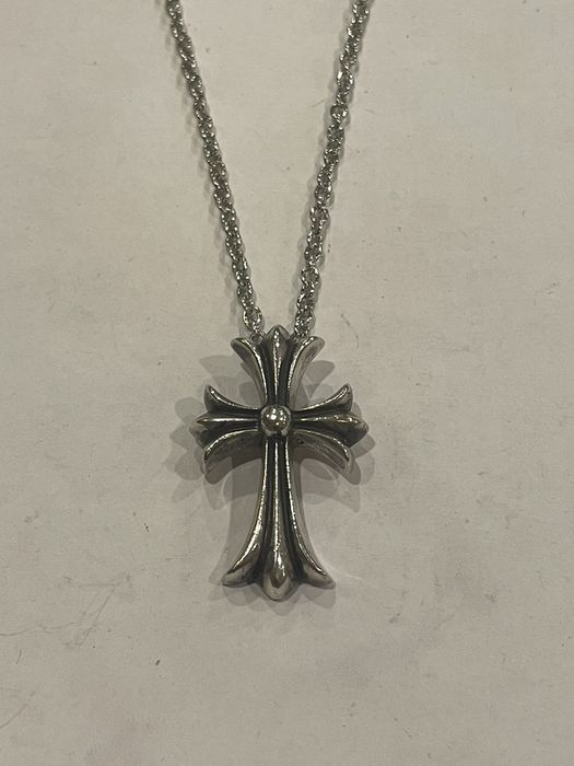 Chrome Hearts Chrome Hearts Large Cross Pendant Roll Chain Silver ...