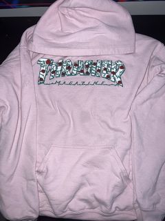 Thrasher pink hoodie hot sale