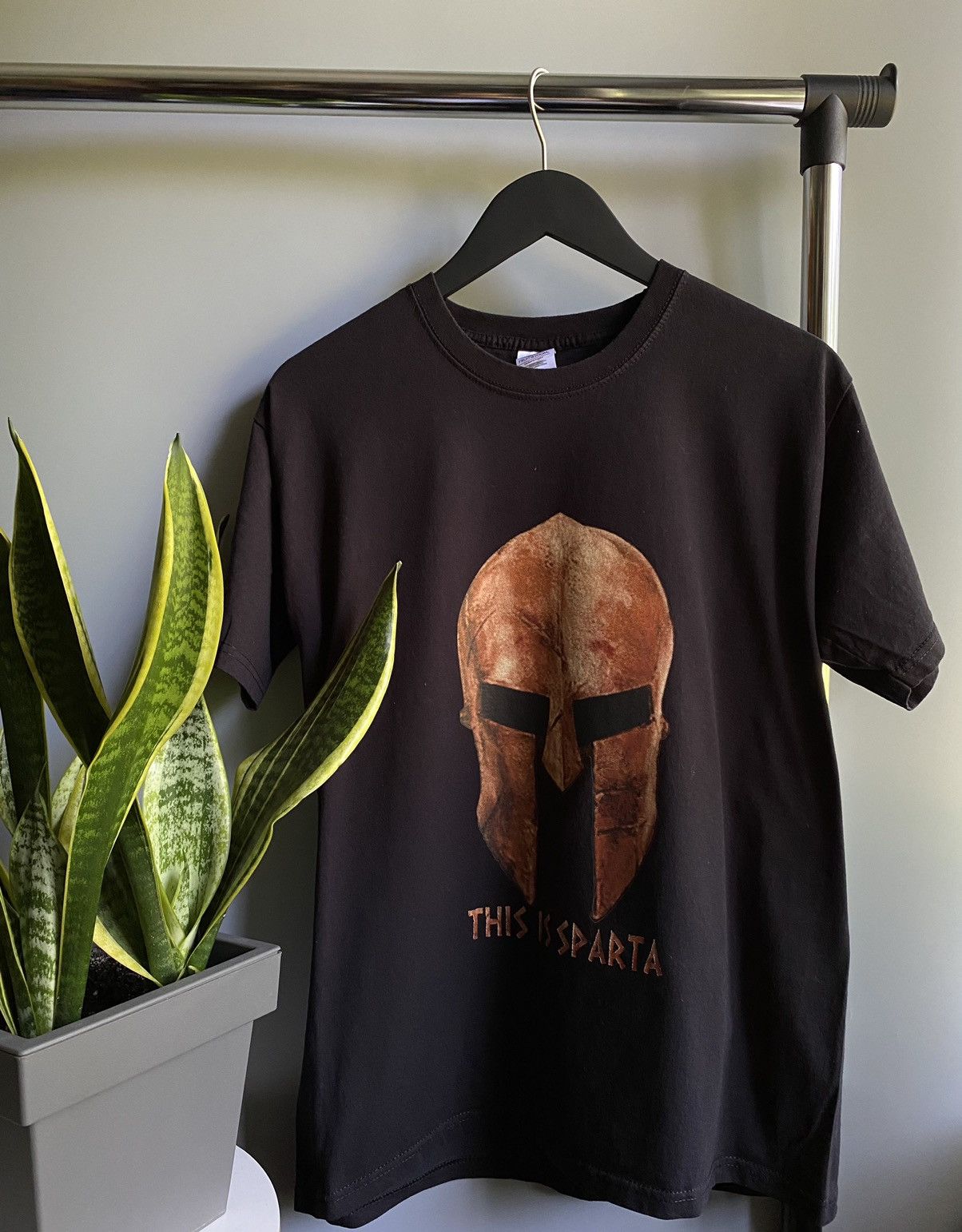 Urban Backwoods "Warning This Is Sparta" Men's T-Shirt - Premium Heavy Cotton, Regular Fit, Sizes S-5XL