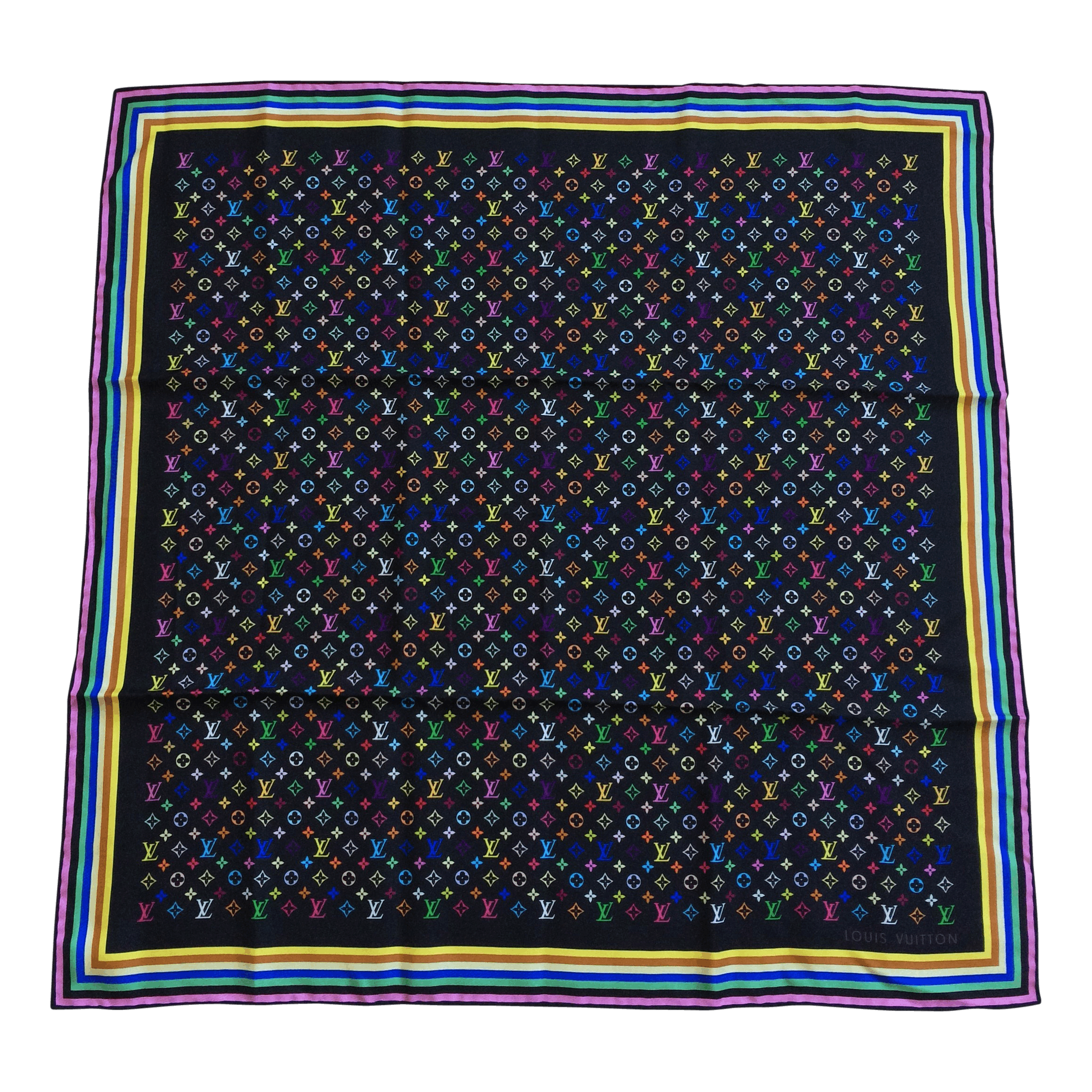 Louis Vuitton × Takashi Murakami S/S 2003 Louis Vuitton Murakami Monogram Silk Scarf Size ONE SIZE - 1 Thumbnail