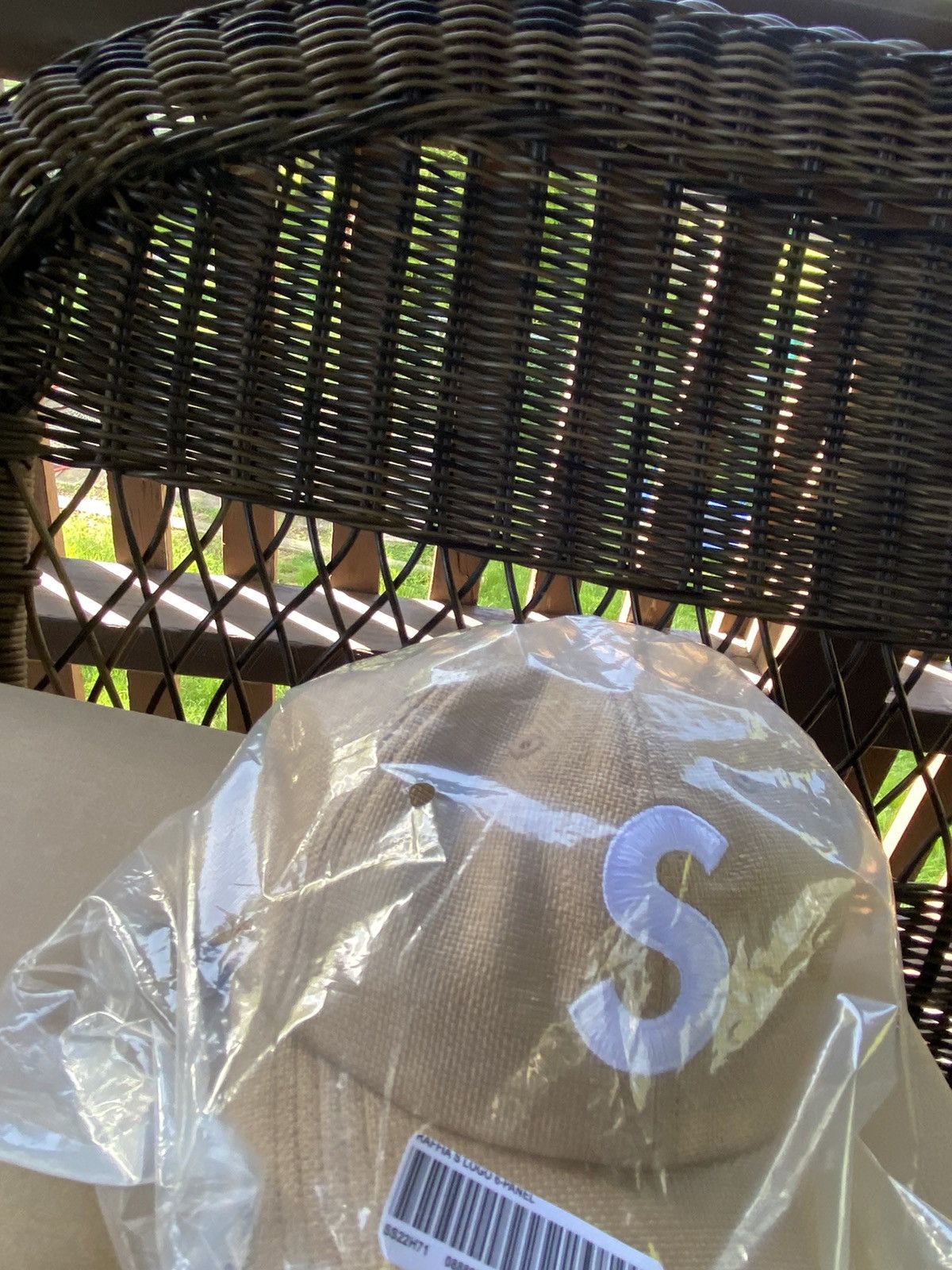 Supreme Supreme Raffia S LOGO 6 Panel Hat Natural DS Size ONE SIZE - 7 Thumbnail