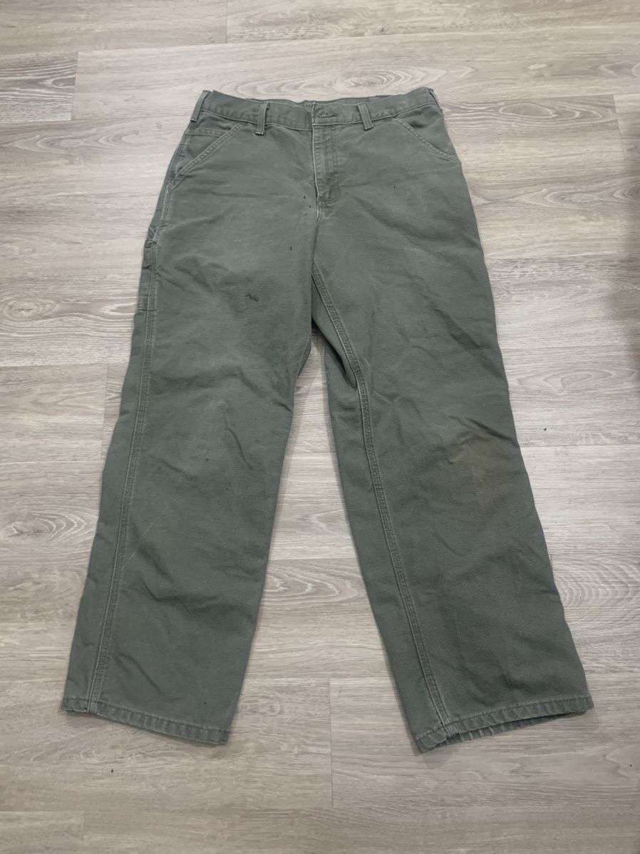 Carhartt Vintage Carhartt Olive Carpenter Pants Size US 32 / EU 48 - 4 Thumbnail