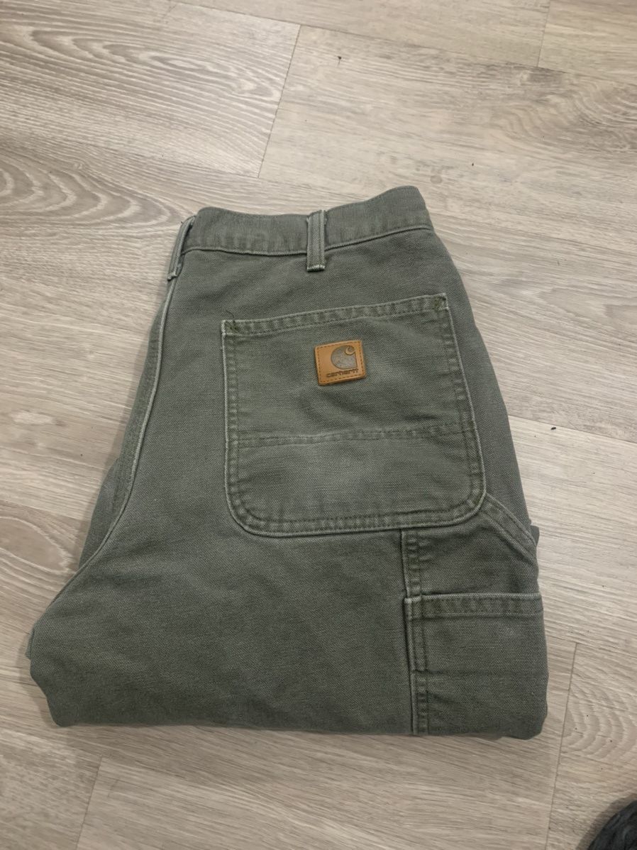 Carhartt Vintage Carhartt Olive Carpenter Pants Size US 32 / EU 48 - 2 Thumbnail