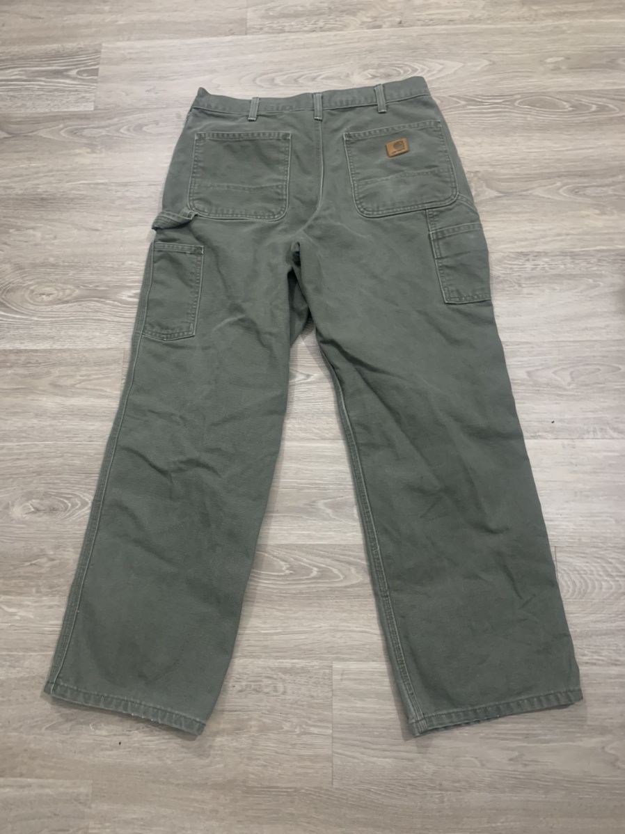 Carhartt Vintage Carhartt Olive Carpenter Pants Size US 32 / EU 48 - 1 Thumbnail