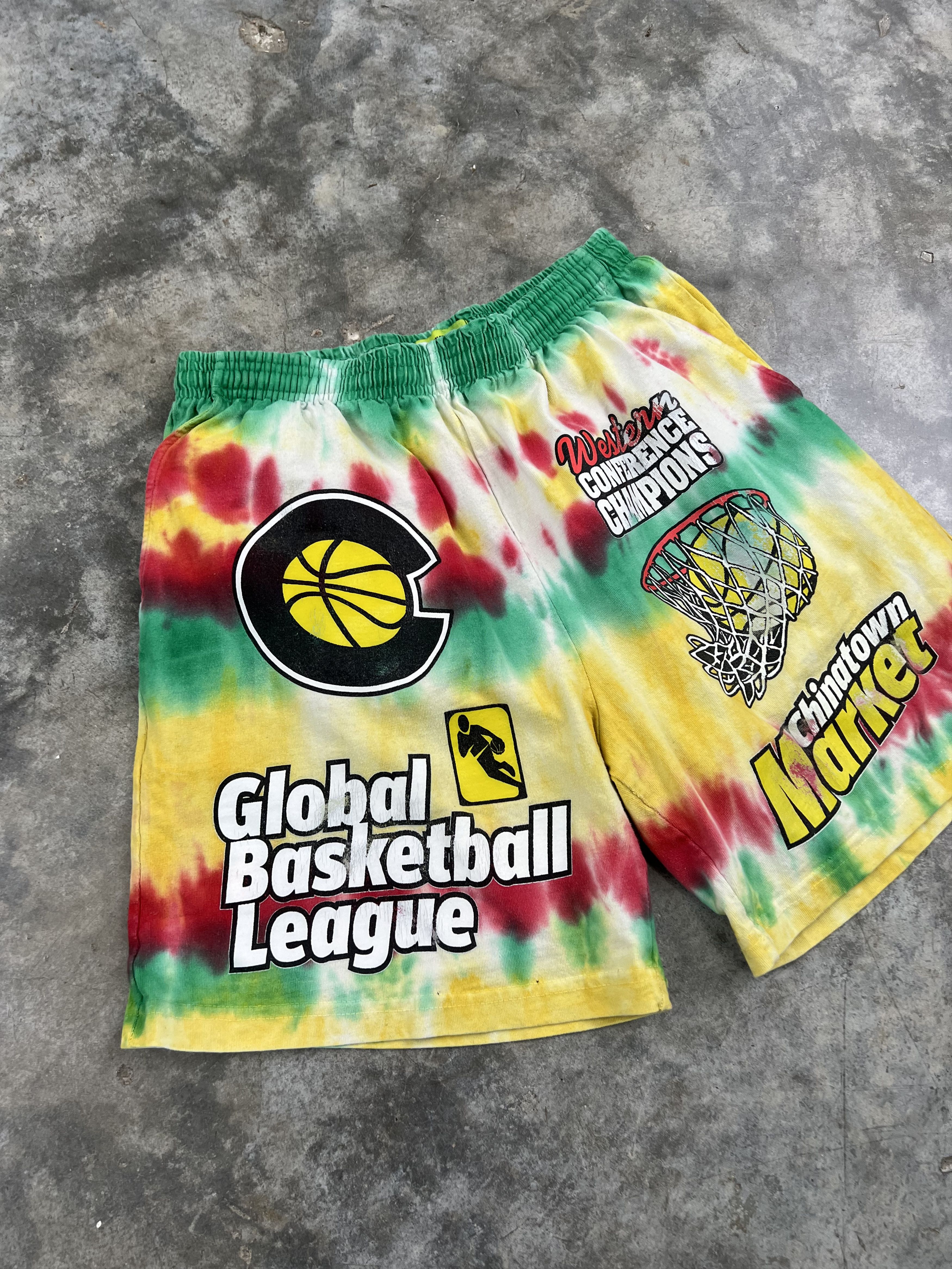 Market Chinatown Market Tie Dye Global Basketball League Shorts Size US 32 / EU 48 - 2 Thumbnail