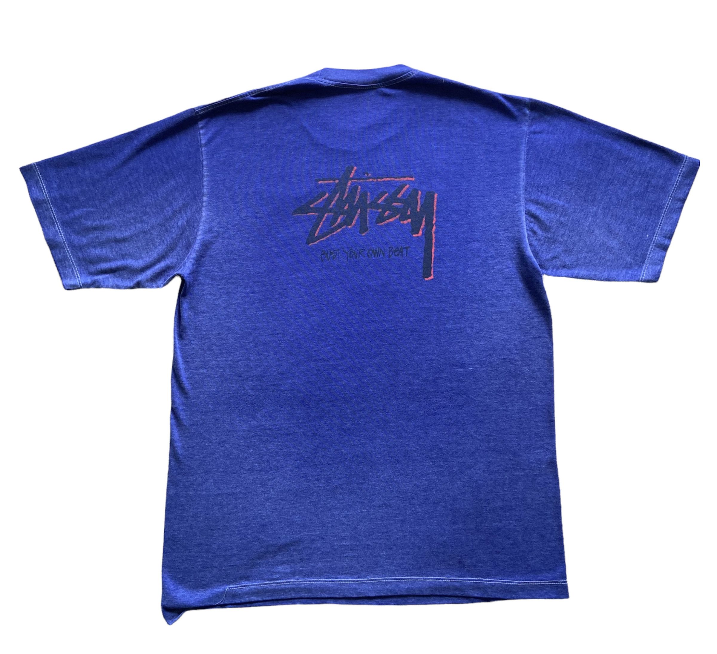 Vintage 80's Stussy ' Bust Your Own Beat ' Tee