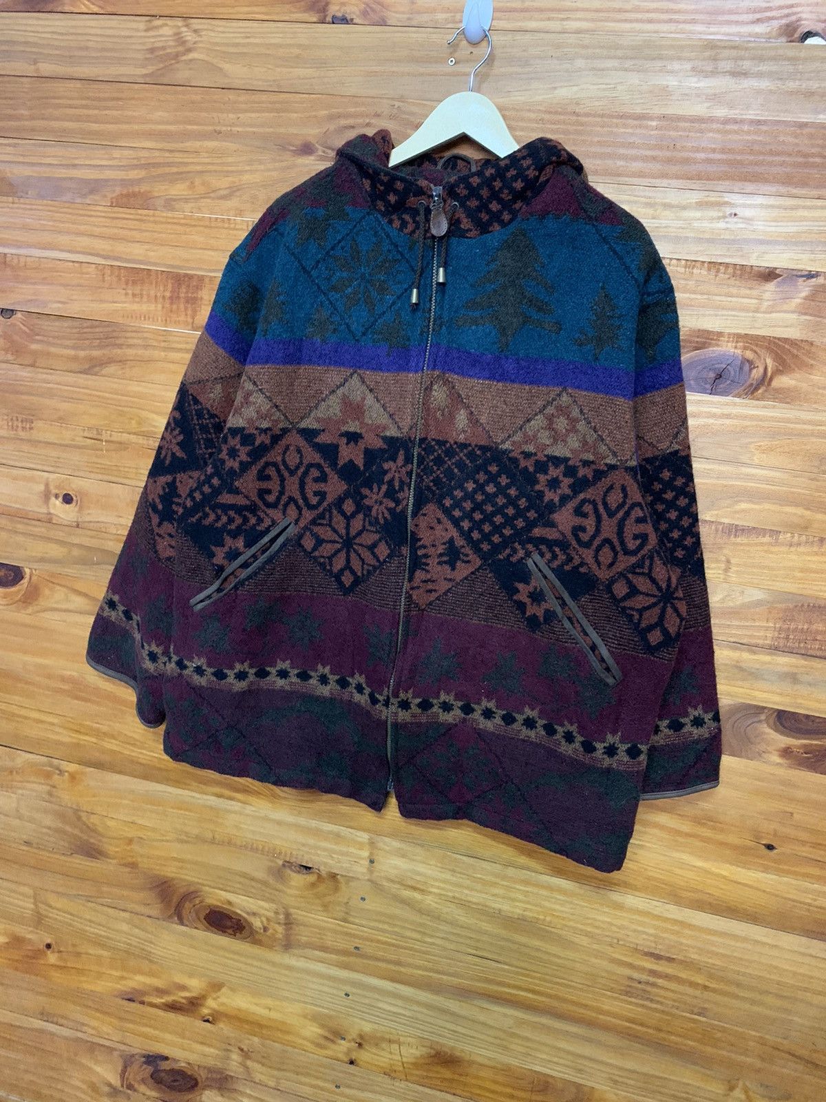 L.L. Bean Vintage LL BEAN Aztec Fleece Zipper Hoodie Size US L / EU 52-54 / 3 - 2 Thumbnail