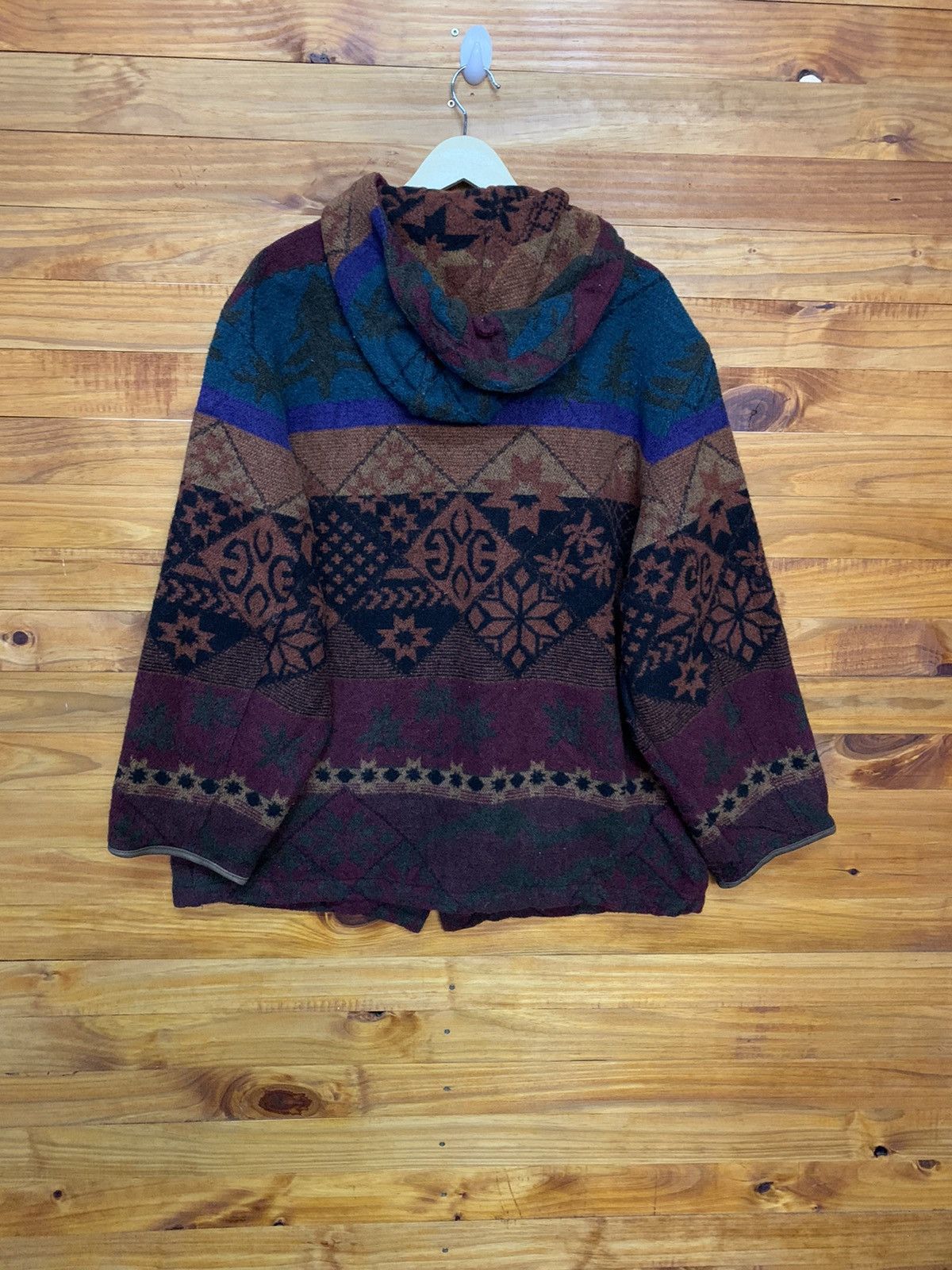 L.L. Bean Vintage LL BEAN Aztec Fleece Zipper Hoodie Size US L / EU 52-54 / 3 - 6 Thumbnail