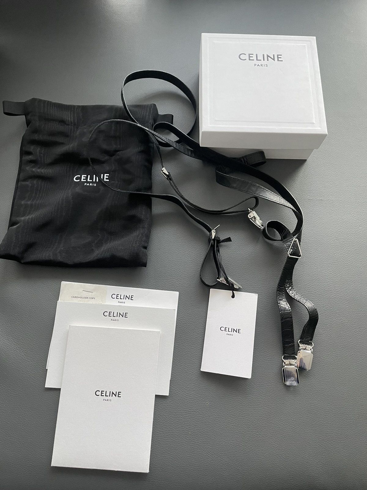 Extremely Rare Sold Out Runway Croc Embossed Leather Braces