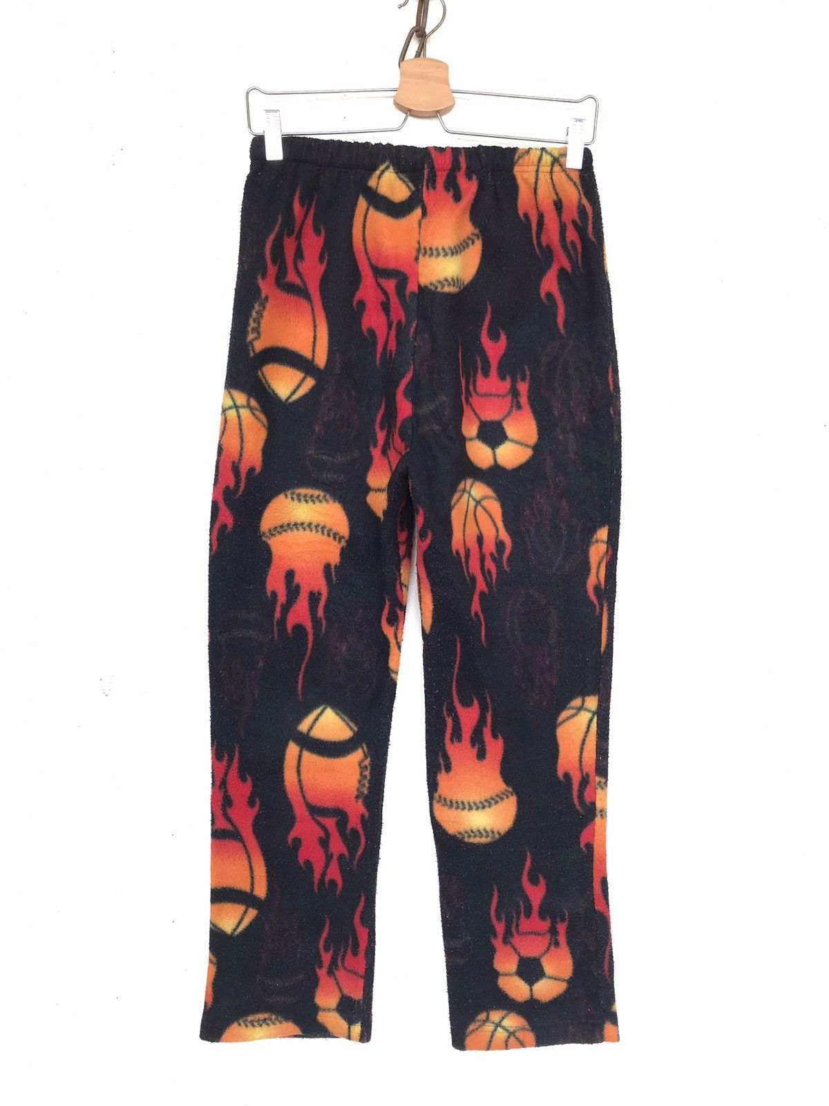 Vintage 💥Flame Ballfire Fleece Jogger Pant Size 29" - 3 Thumbnail