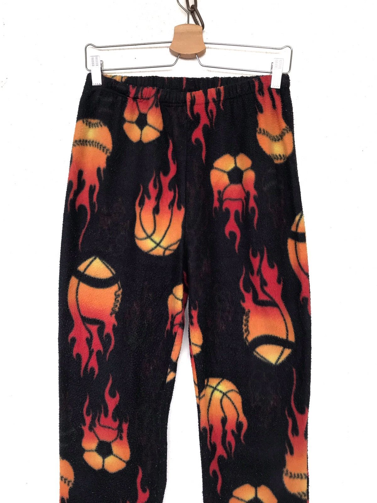 Vintage 💥Flame Ballfire Fleece Jogger Pant Size 29" - 2 Thumbnail