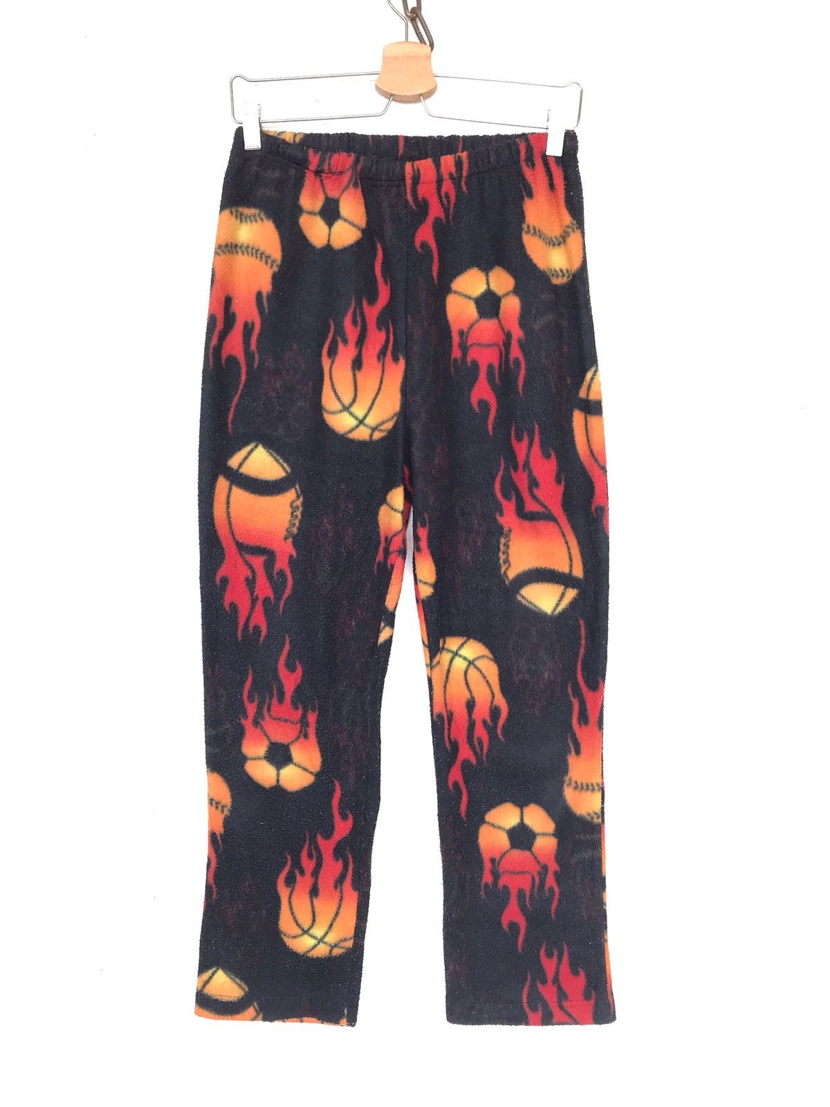 Vintage 💥Flame Ballfire Fleece Jogger Pant Size 29" - 1 Thumbnail