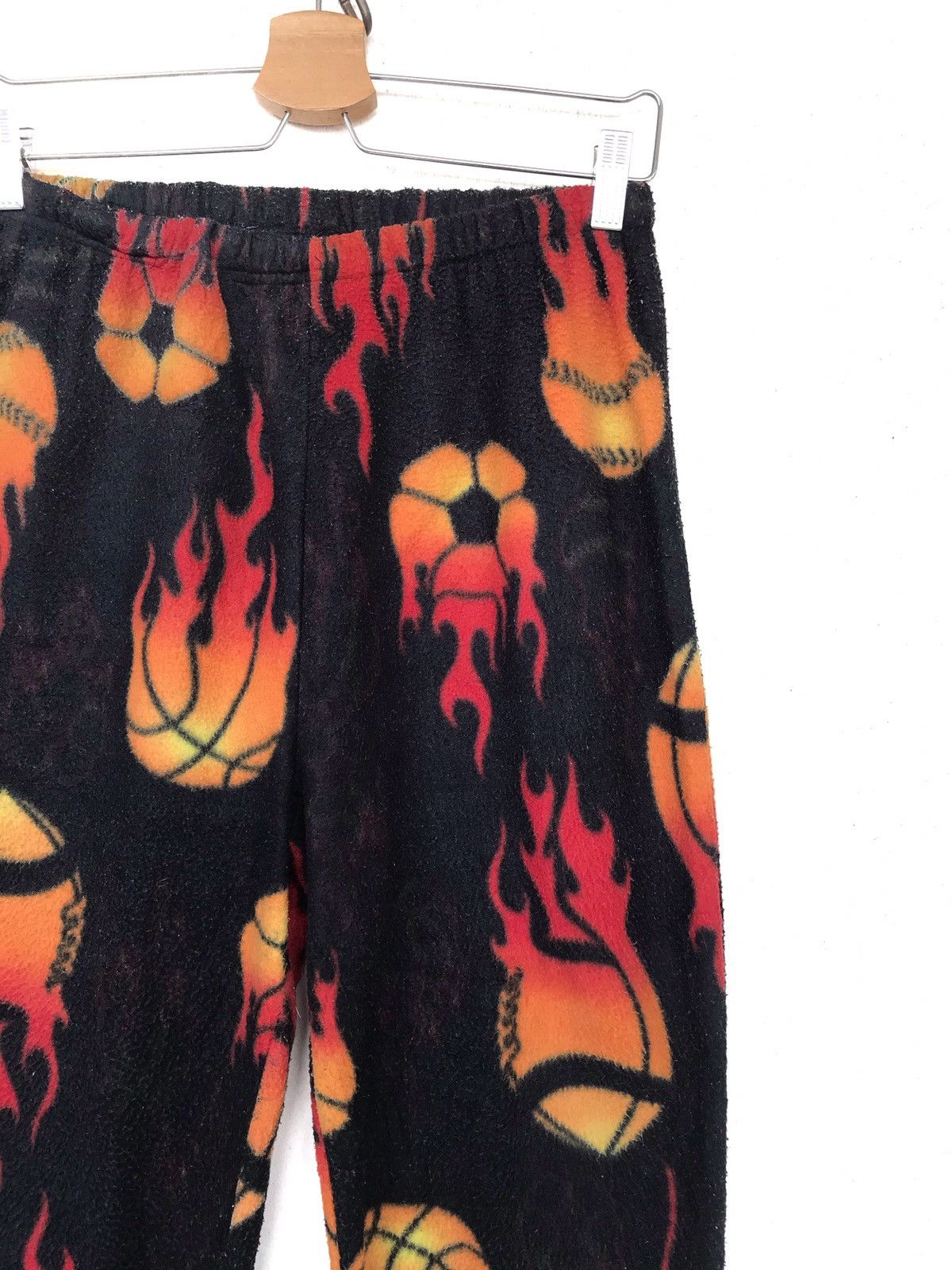 Vintage 💥Flame Ballfire Fleece Jogger Pant Size 29" - 5 Thumbnail