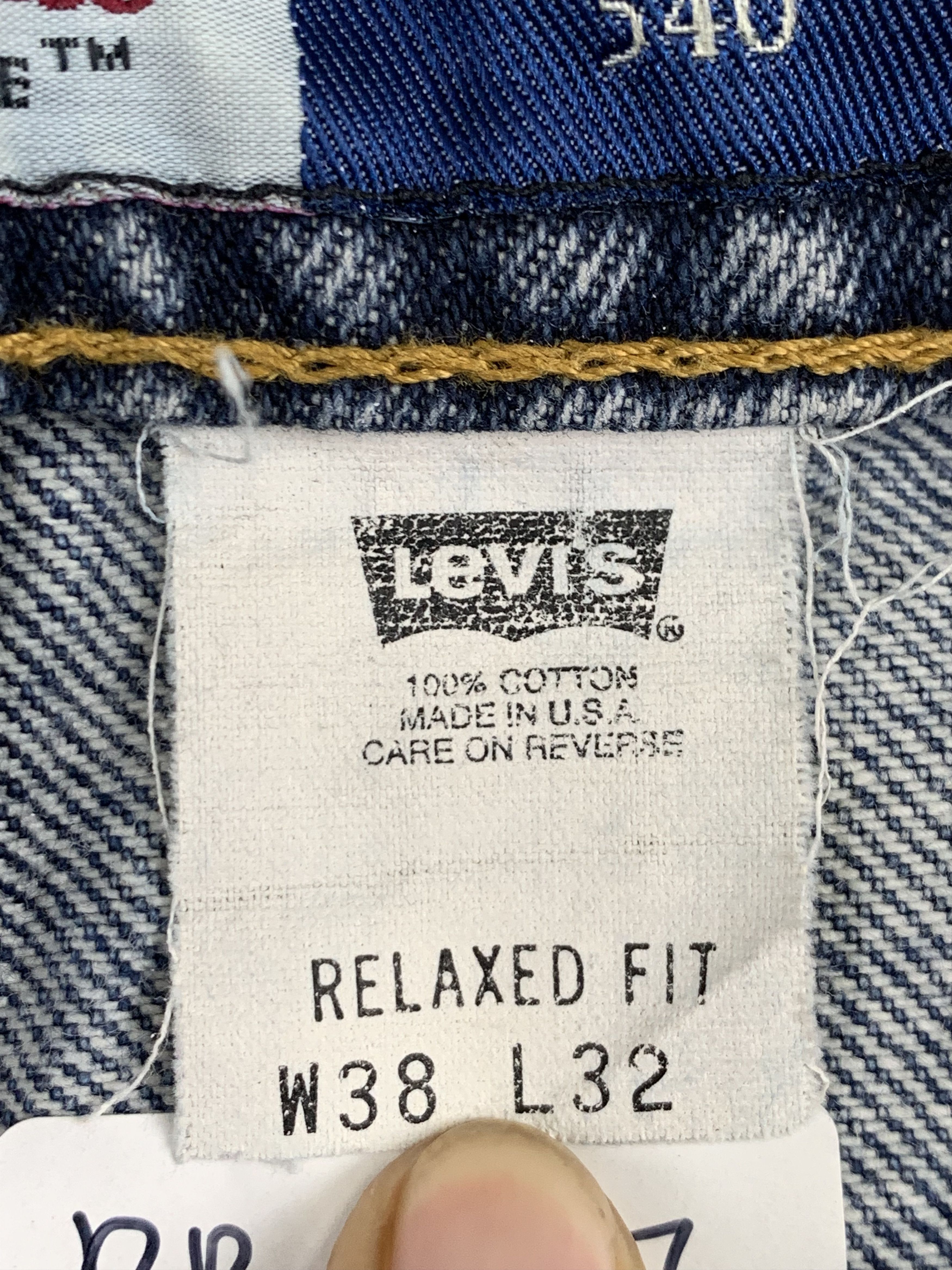 Levi's Vintage 90s Levis 540 Orange Tab Light Wash Jeans DP1877 Size US 38 / EU 54 - 6 Thumbnail