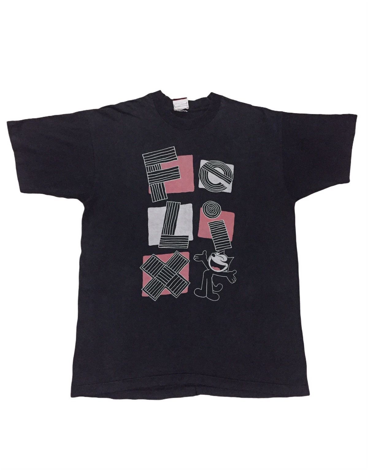 image of Avant Garde x Cartoon Network Vintage Felix The Cat Cartoon Fade Archive Tee in Black (Size Large)