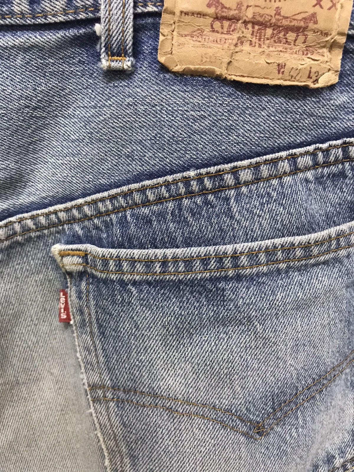 Levi's Vintage 80s Levis 501 homeless distressted cut denim Size US 39 - 9 Thumbnail