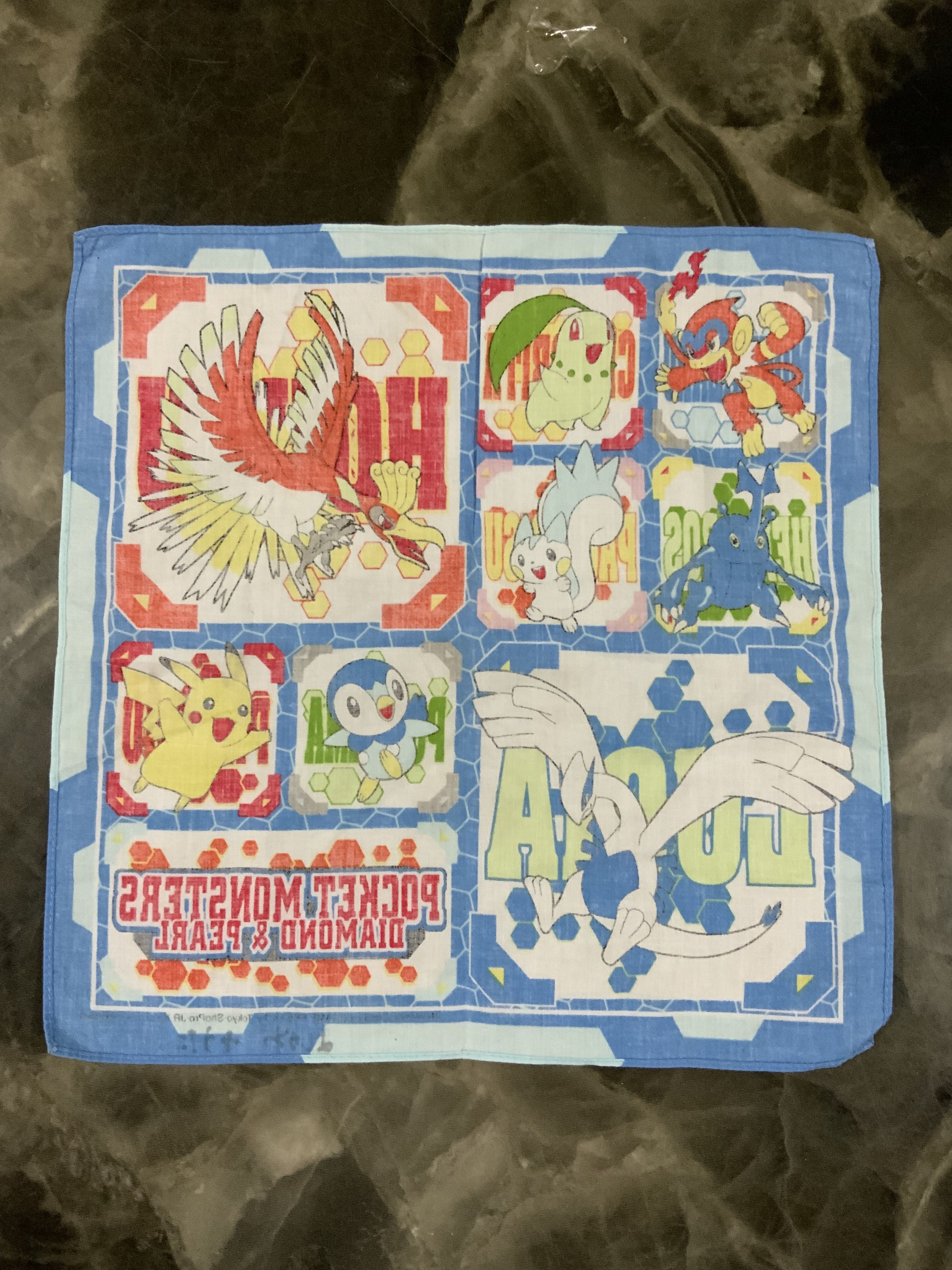 Pokemon Pocket Monsters Diamond & Pearl Pokemon Handkerchief 🔥 Size ONE SIZE - 2 Thumbnail