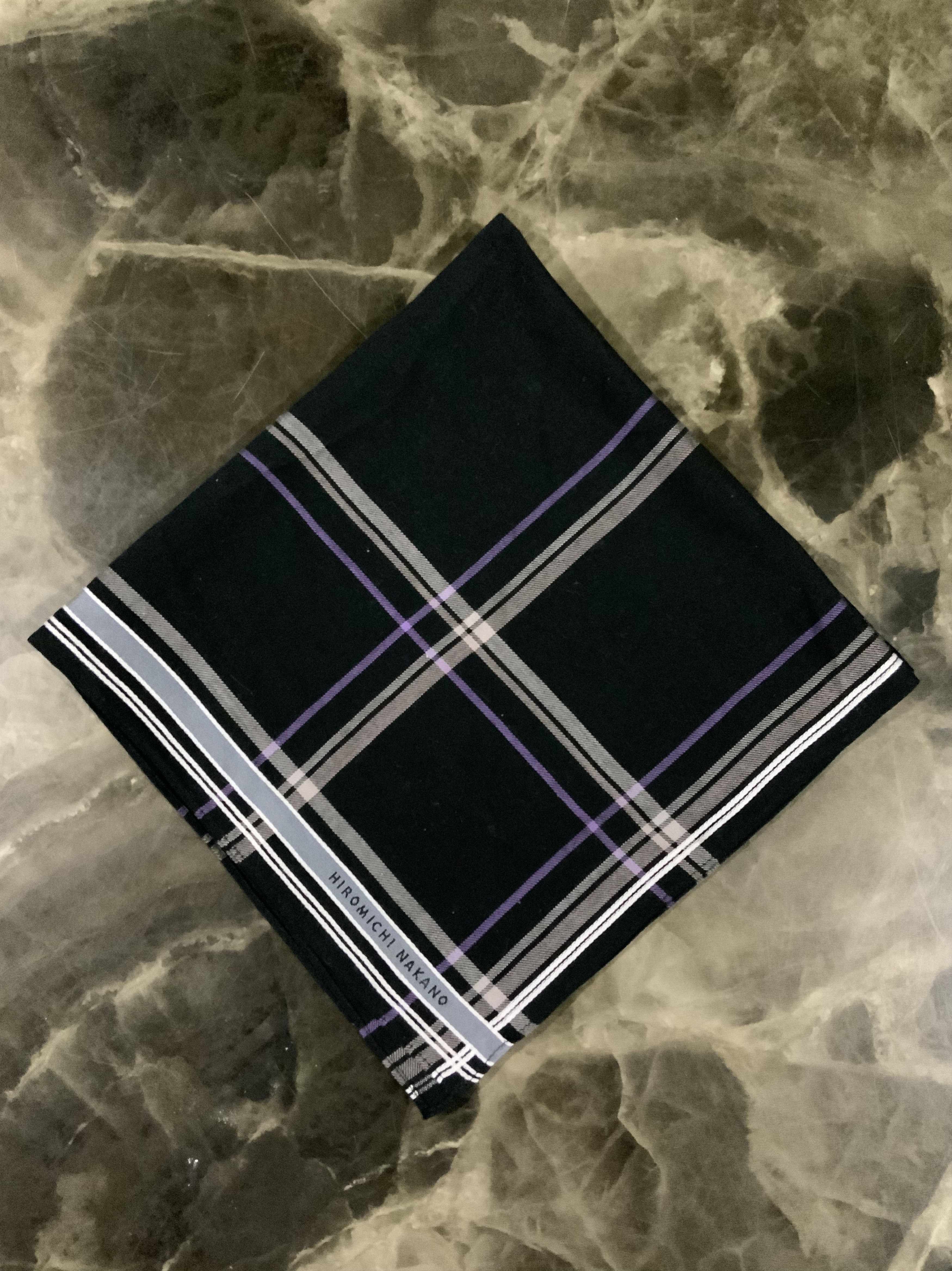 Japanese Brand Hiromichi Nakano Striped design Handkerchief/Pocketsquare🔥 Size ONE SIZE - 2 Thumbnail