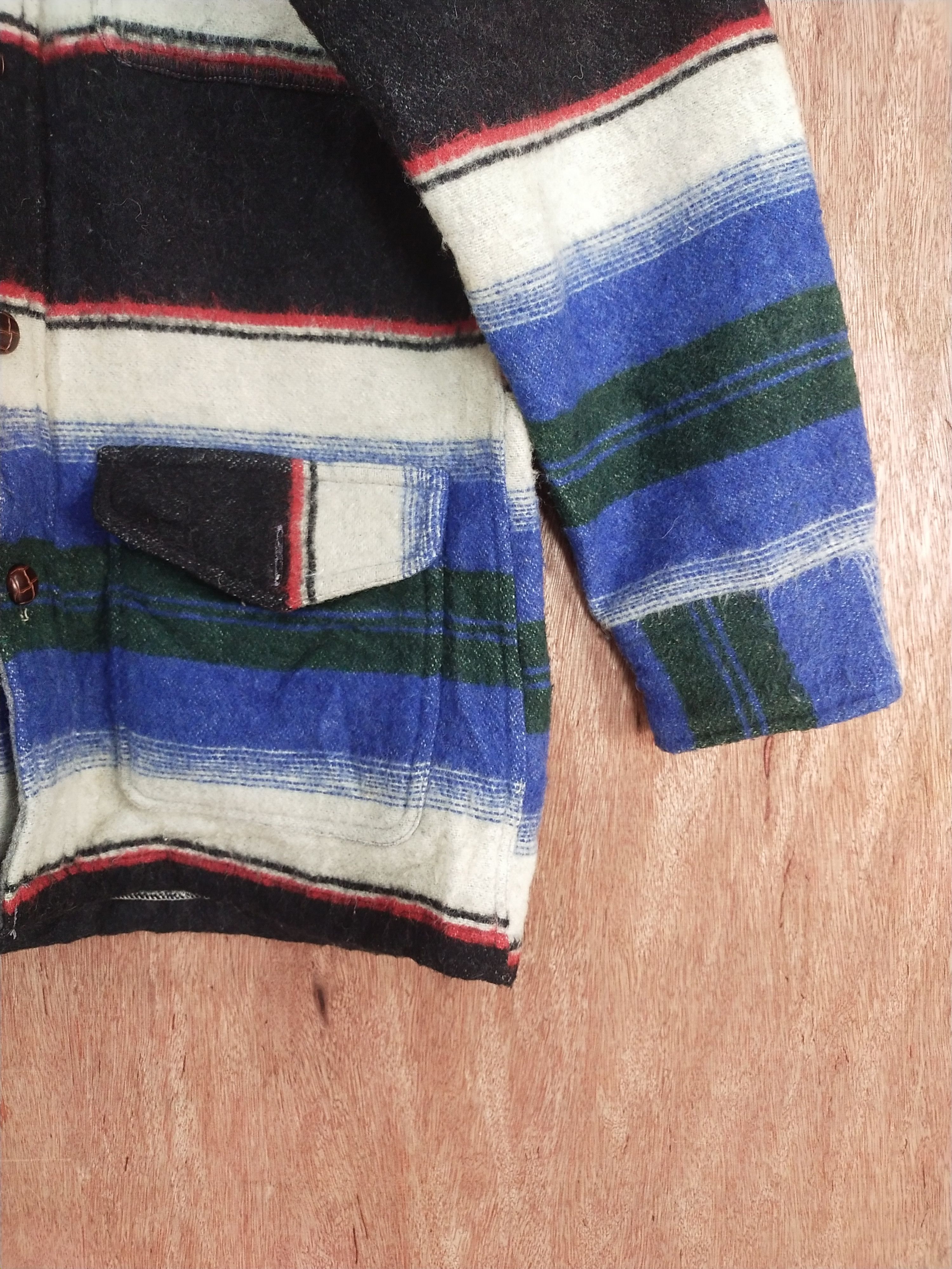 Japanese Brand Johns Hamer blue/black stripe mohair jacket #H468 Size US M / EU 48-50 / 2 - 6 Thumbnail