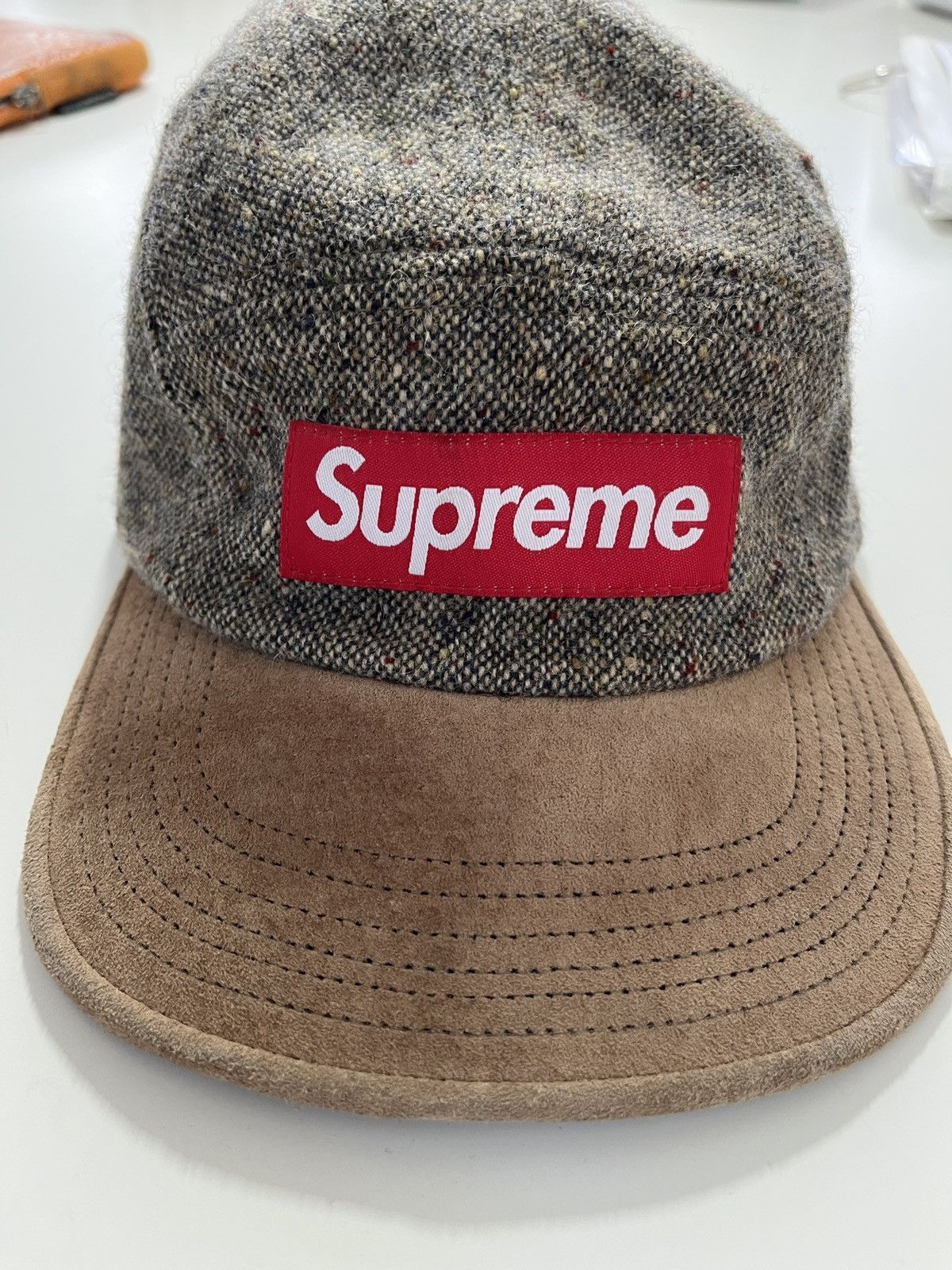 Supreme Men's Suede Visor Camp Cap