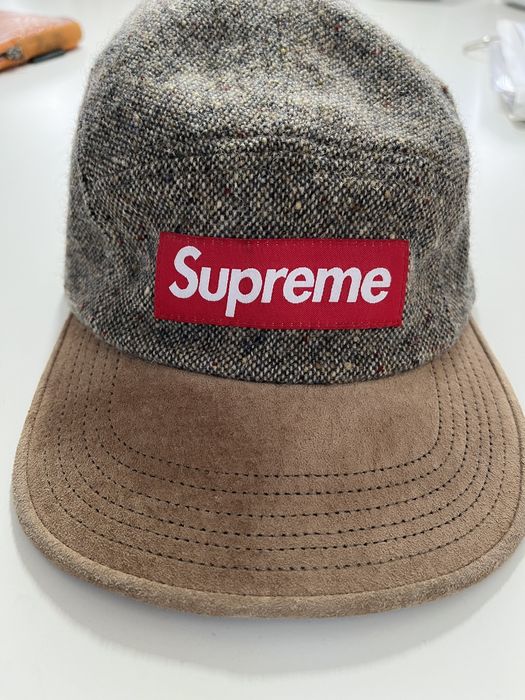 Supreme Supreme Donegal Wool Suede Brim Red Box Logo Camp Cap FW11