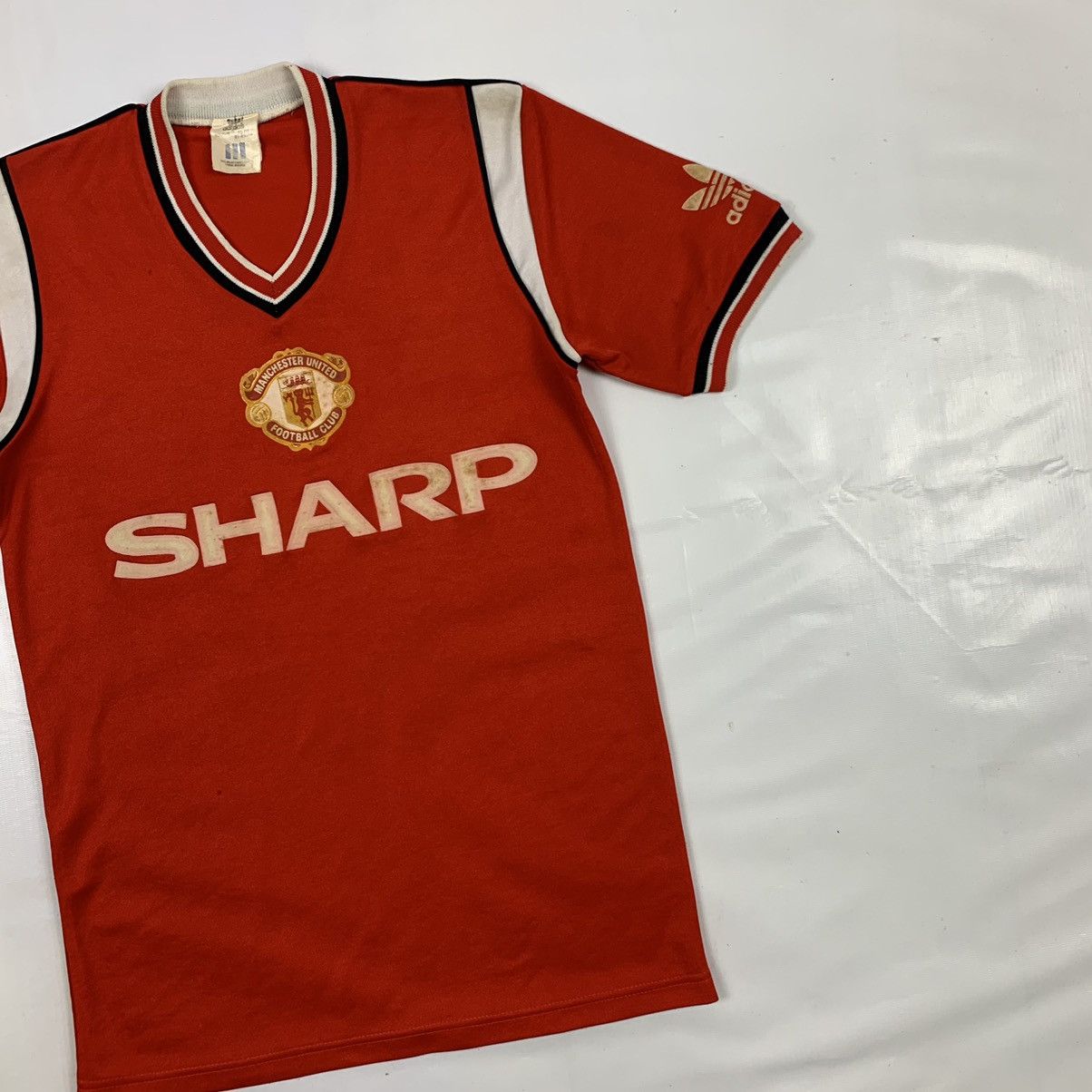 Adidas Vintage 1984 Manchester United Sharp Adidas Jersey Size US XXS / EU 40 - 3 Thumbnail