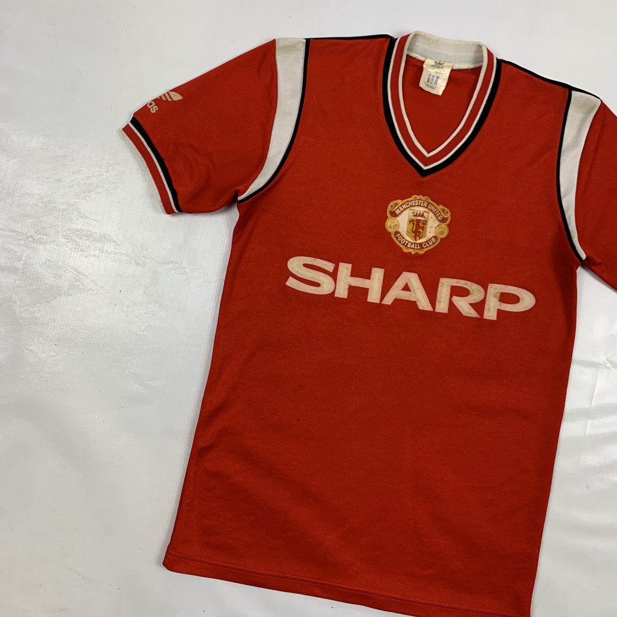 Adidas Vintage 1984 Manchester United Sharp Adidas Jersey Size US XXS / EU 40 - 2 Thumbnail