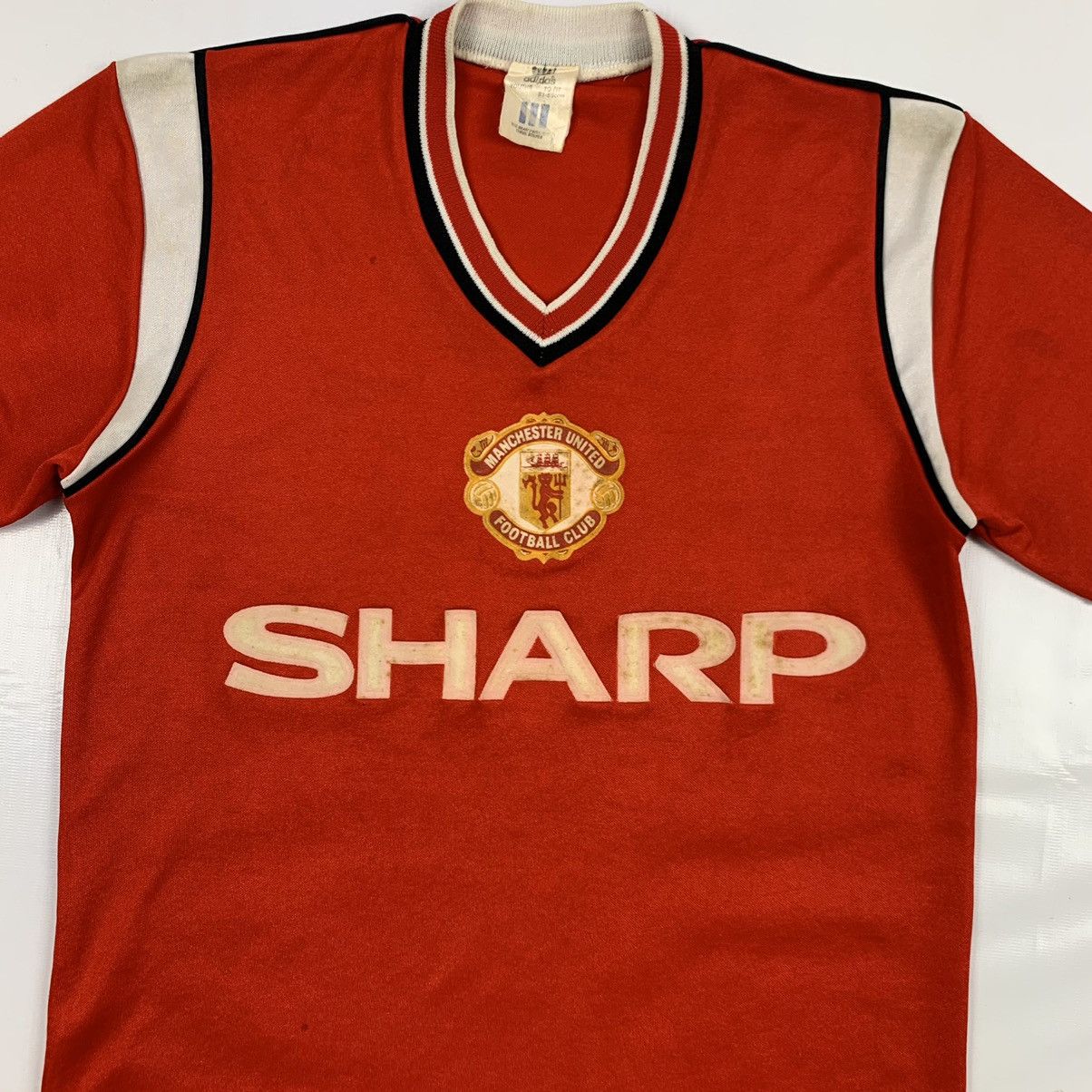 Adidas Vintage 1984 Manchester United Sharp Adidas Jersey Size US XXS / EU 40 - 4 Thumbnail