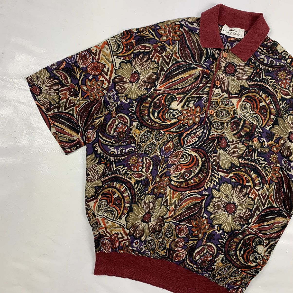 Longchamp Vintage Longcham Paris Paisley Flower Collar Shirt Size US L / EU 52-54 / 3 - 2 Thumbnail