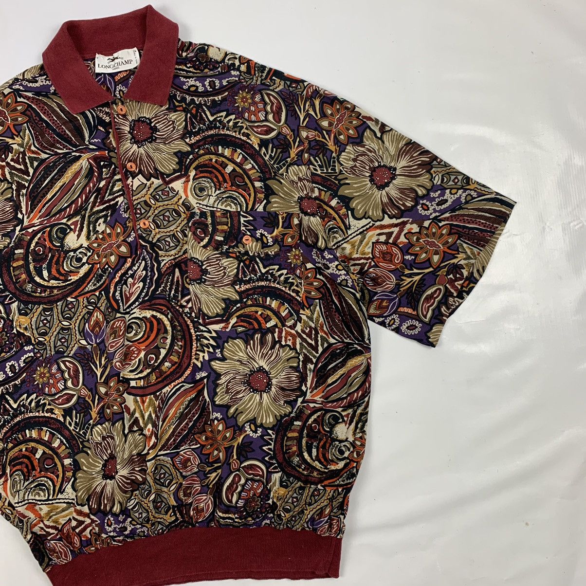 Longchamp Vintage Longcham Paris Paisley Flower Collar Shirt Size US L / EU 52-54 / 3 - 3 Thumbnail