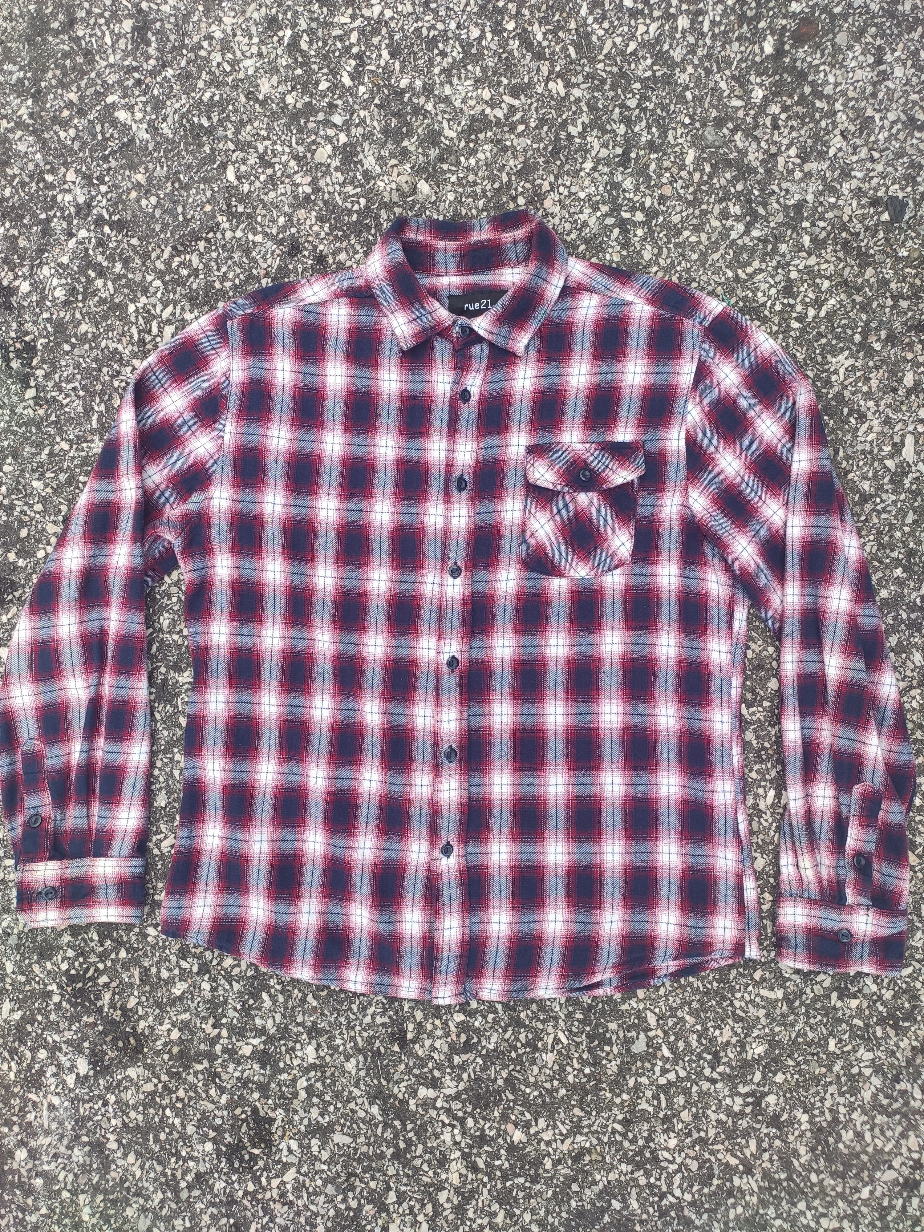 Flannel × Japanese Brand rue21 Plaid Tartan Checked Flannel Button Ups Shirt Size US L / EU 52-54 / 3 - 1 Thumbnail