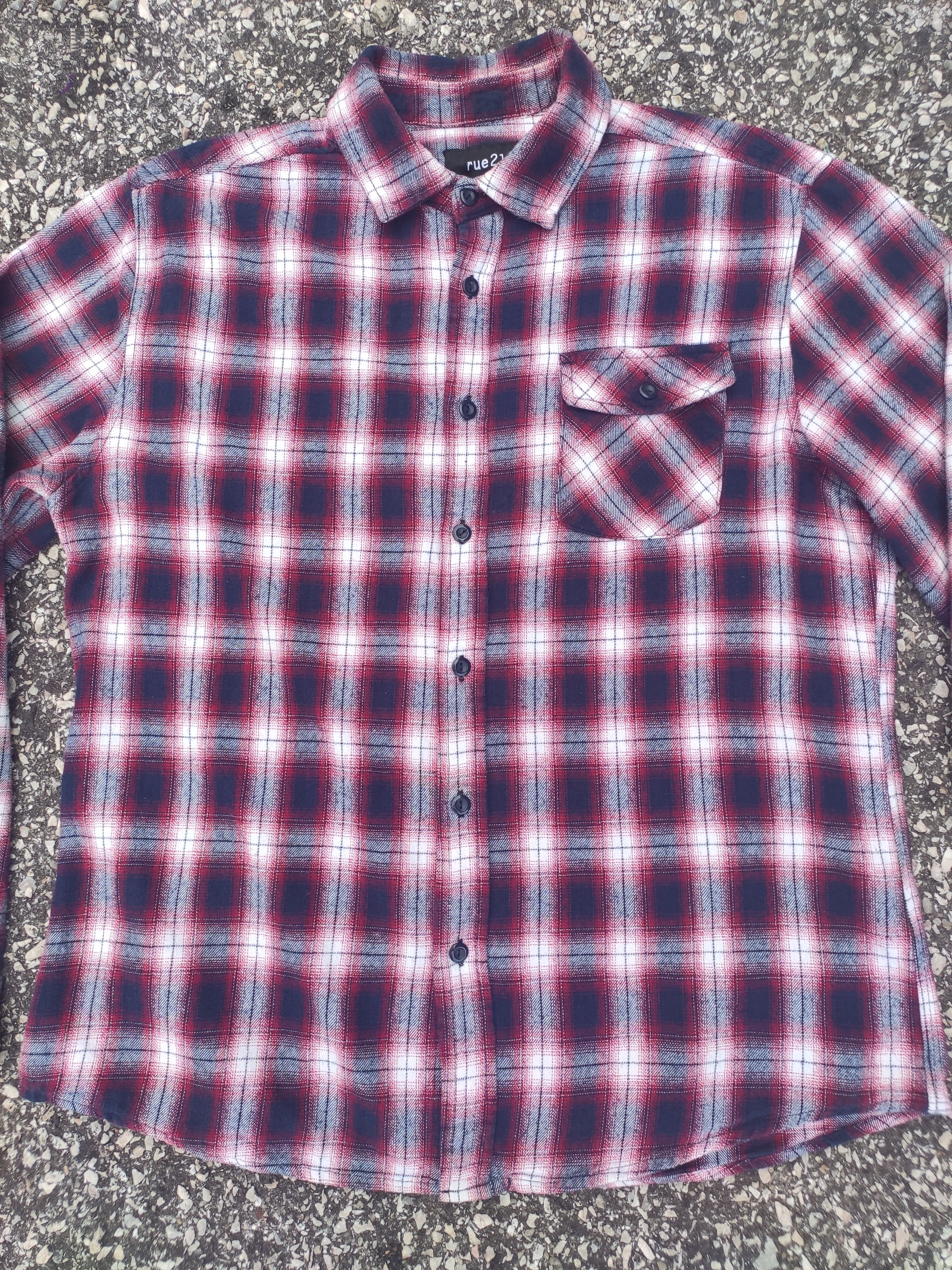 Flannel × Japanese Brand rue21 Plaid Tartan Checked Flannel Button Ups Shirt Size US L / EU 52-54 / 3 - 2 Thumbnail