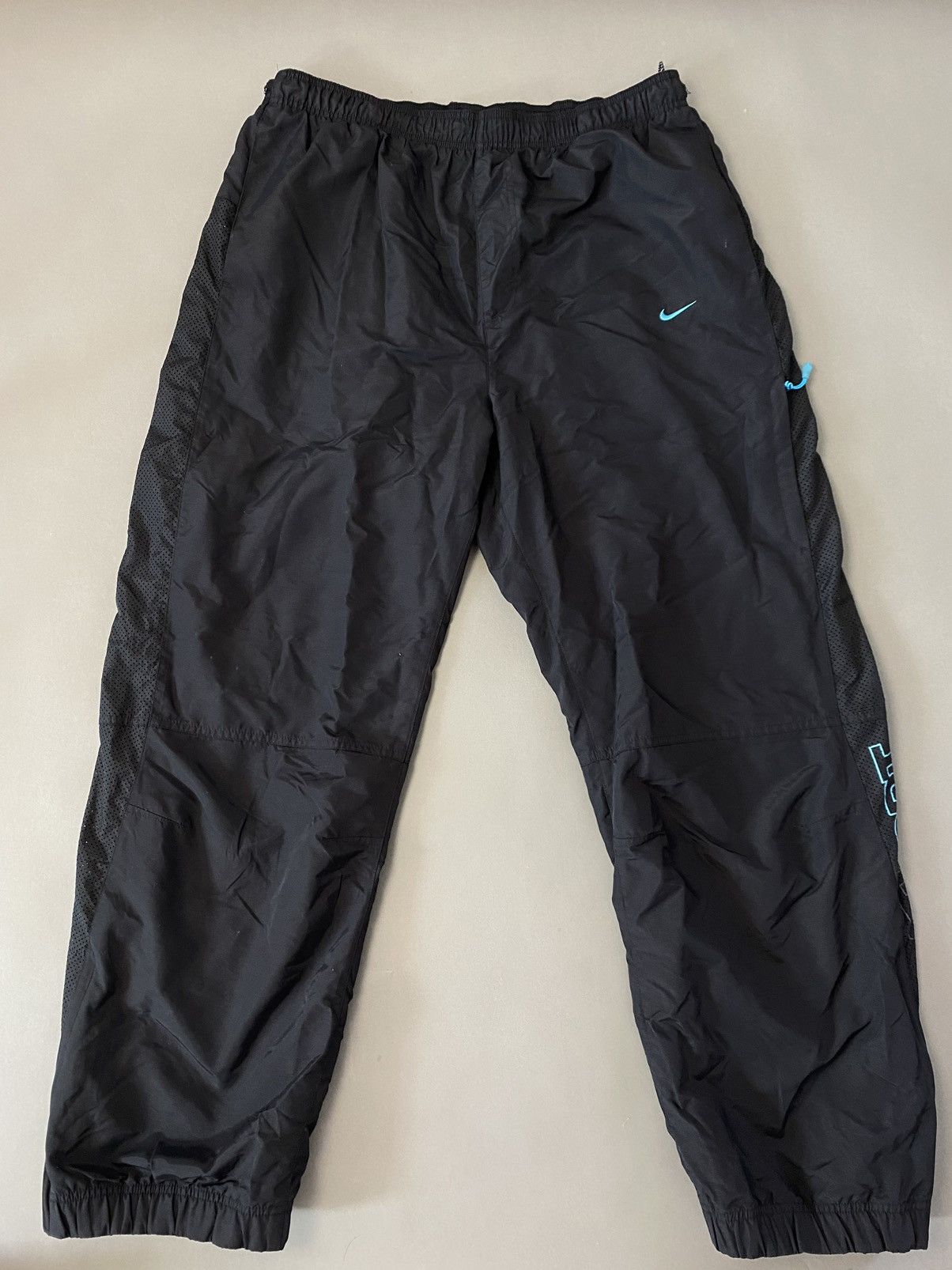 Nike Nike Air vintage black track pants small swoosh spell out Size US 34 / EU 50 - 1 Thumbnail