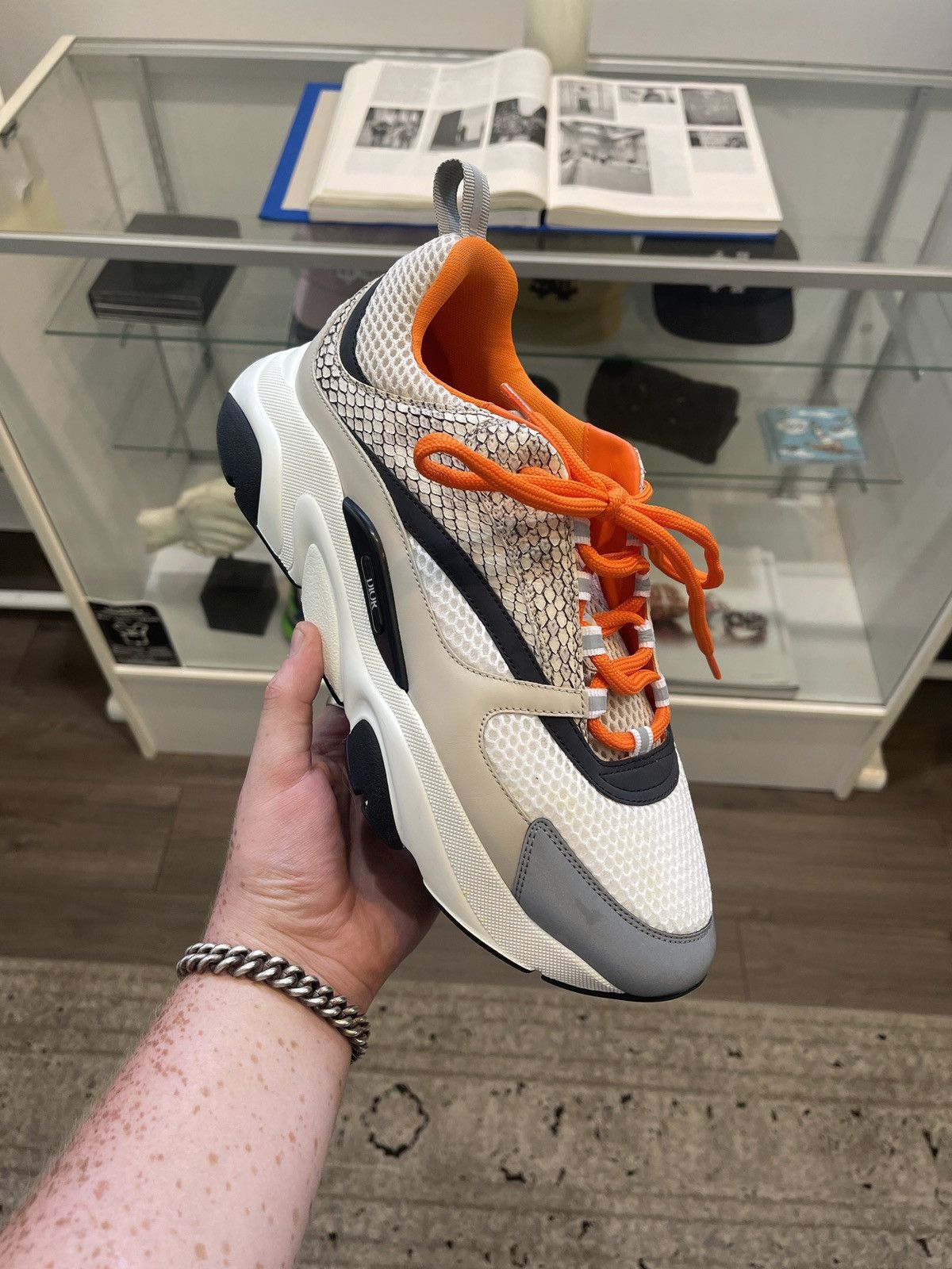 Dior Dior B22 Orange Python Runners | Grailed