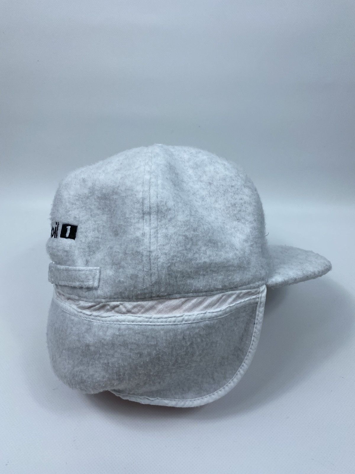 Porsche Design × Vintage 80s Porsche Mobil 1 Vintage Big Logo Fleece Winter Cap Hat Size ONE SIZE - 2 Thumbnail