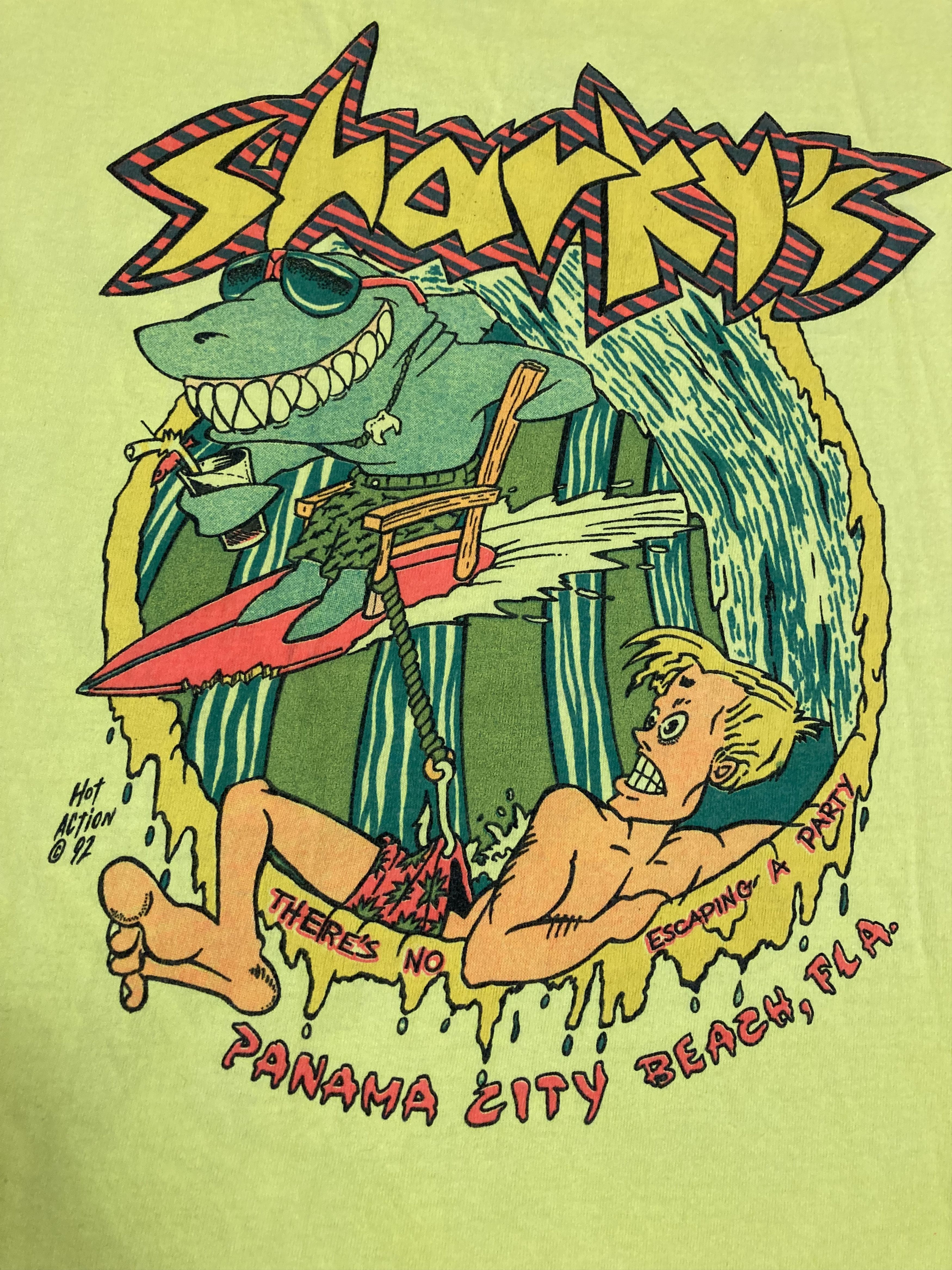 Vintage Vintage 1992 Sharkys single stitch rare tee Size US M / EU 48-50 / 2 - 6 Thumbnail