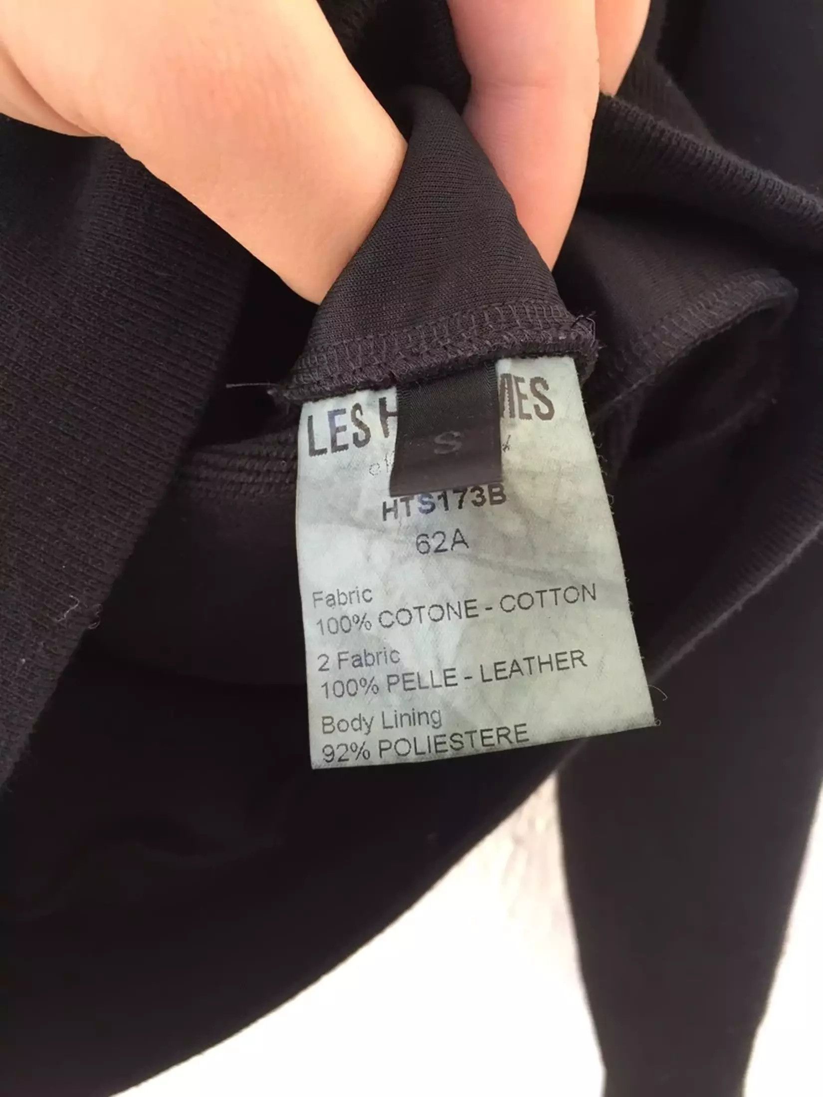 Les Hommes Black Leather Panel Sweatshirt Size US S / EU 44-46 / 1 - 4 Thumbnail