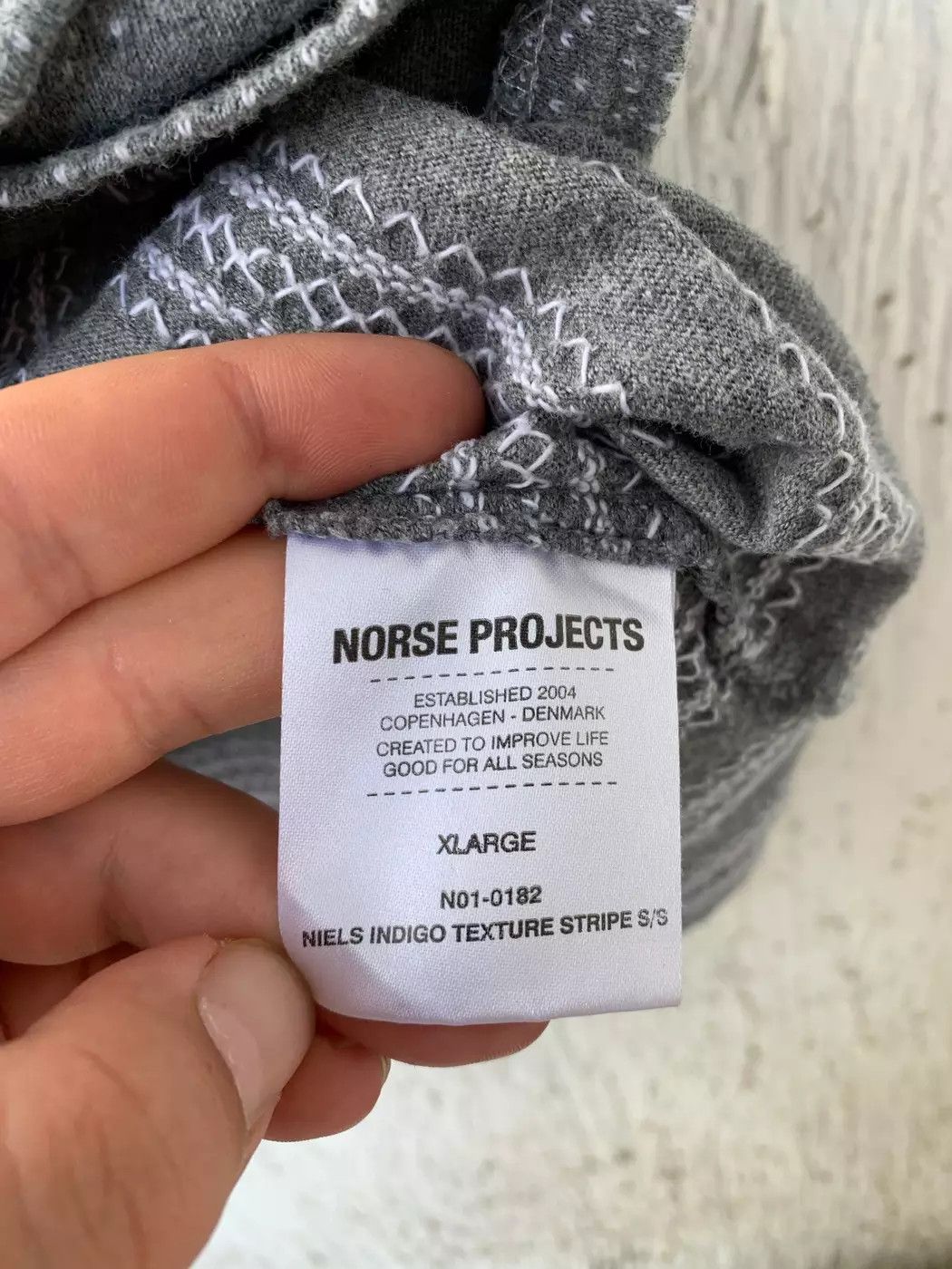 Norse Projects NIELS TEXTURE STRIPE TEE Size US XL / EU 56 / 4 - 5 Thumbnail