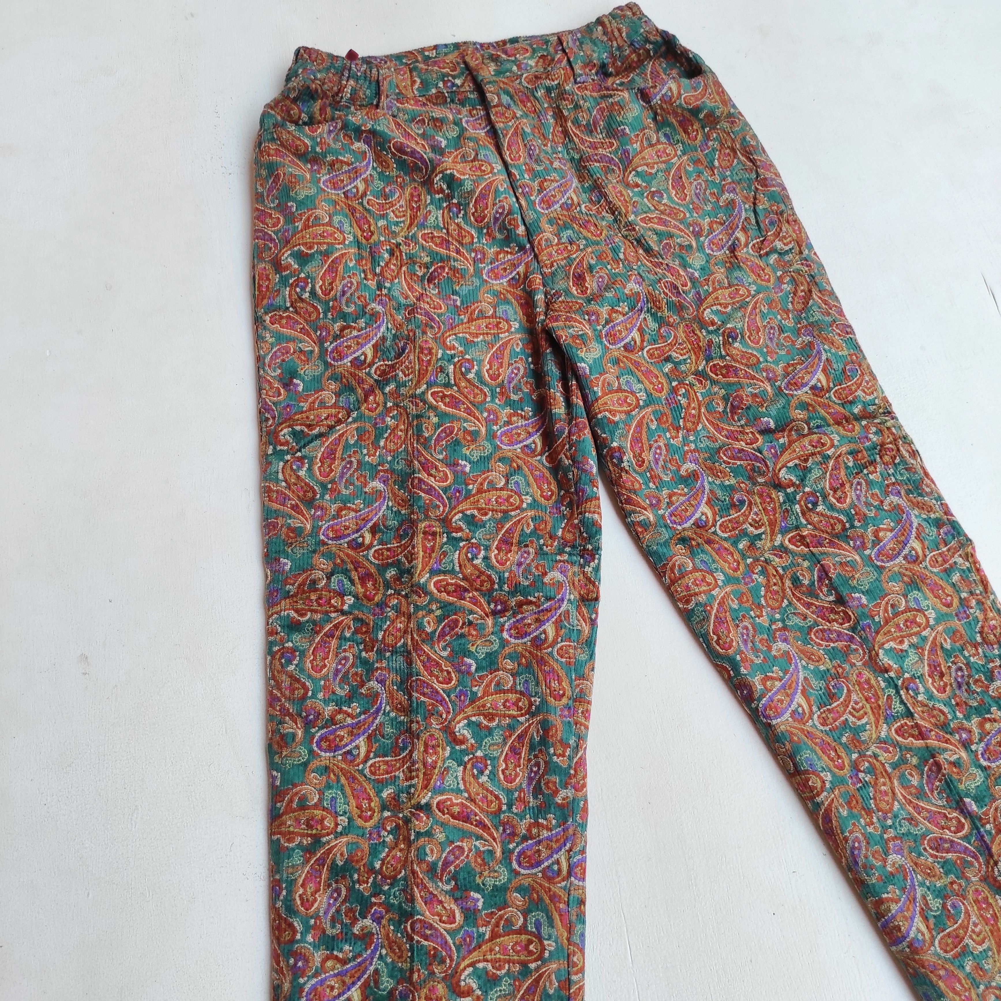 Hysteric Glamour 80s Cheminee High Waist Paisley Corduroy pants size 25 Size 25" / US 0 / IT 36 - 4 Thumbnail
