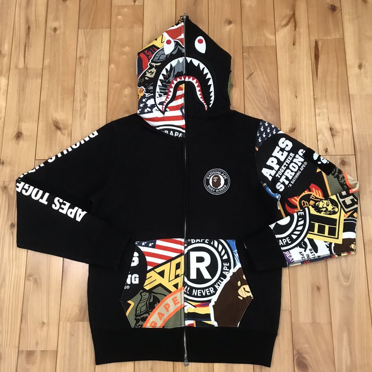 BAPE Patched Shark Full Zip Hoodie