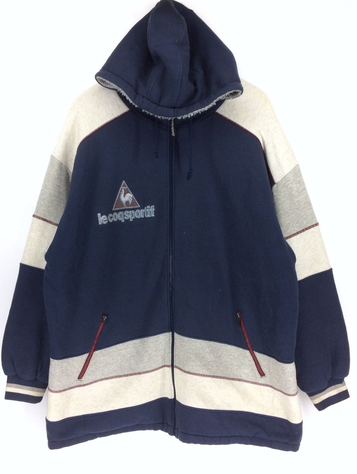 Vintage Le Coq Sportif Big Logo Hoodie Jacket XXL