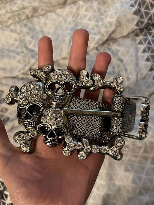 Accessories  Bb Simon The Silver Skull Belt Size 36 Fits Pants 32